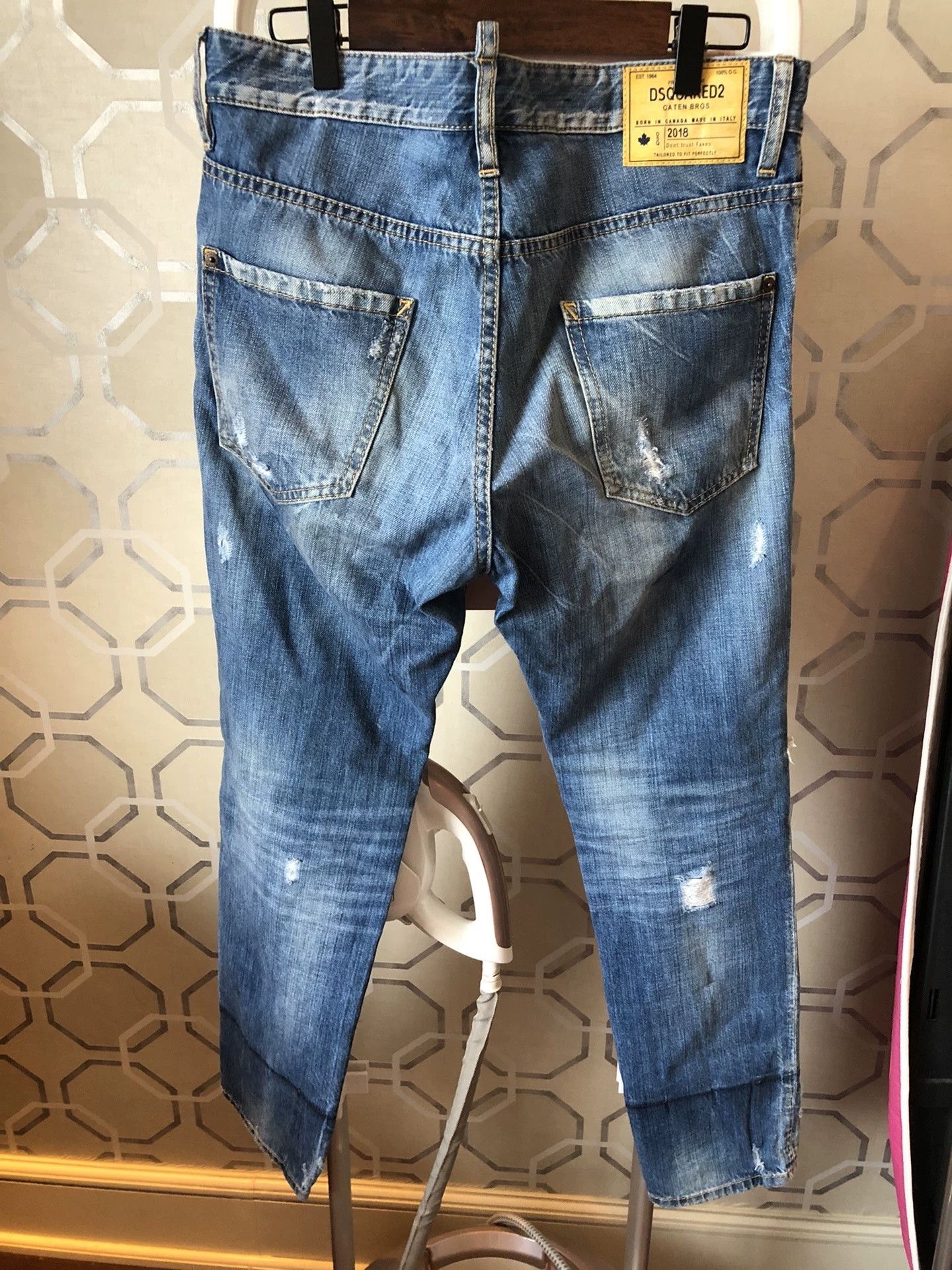 Dsquared2 Dsquared2 Blue Distressed Skinny Jeans Size US 28 / EU 44 - 9 Thumbnail
