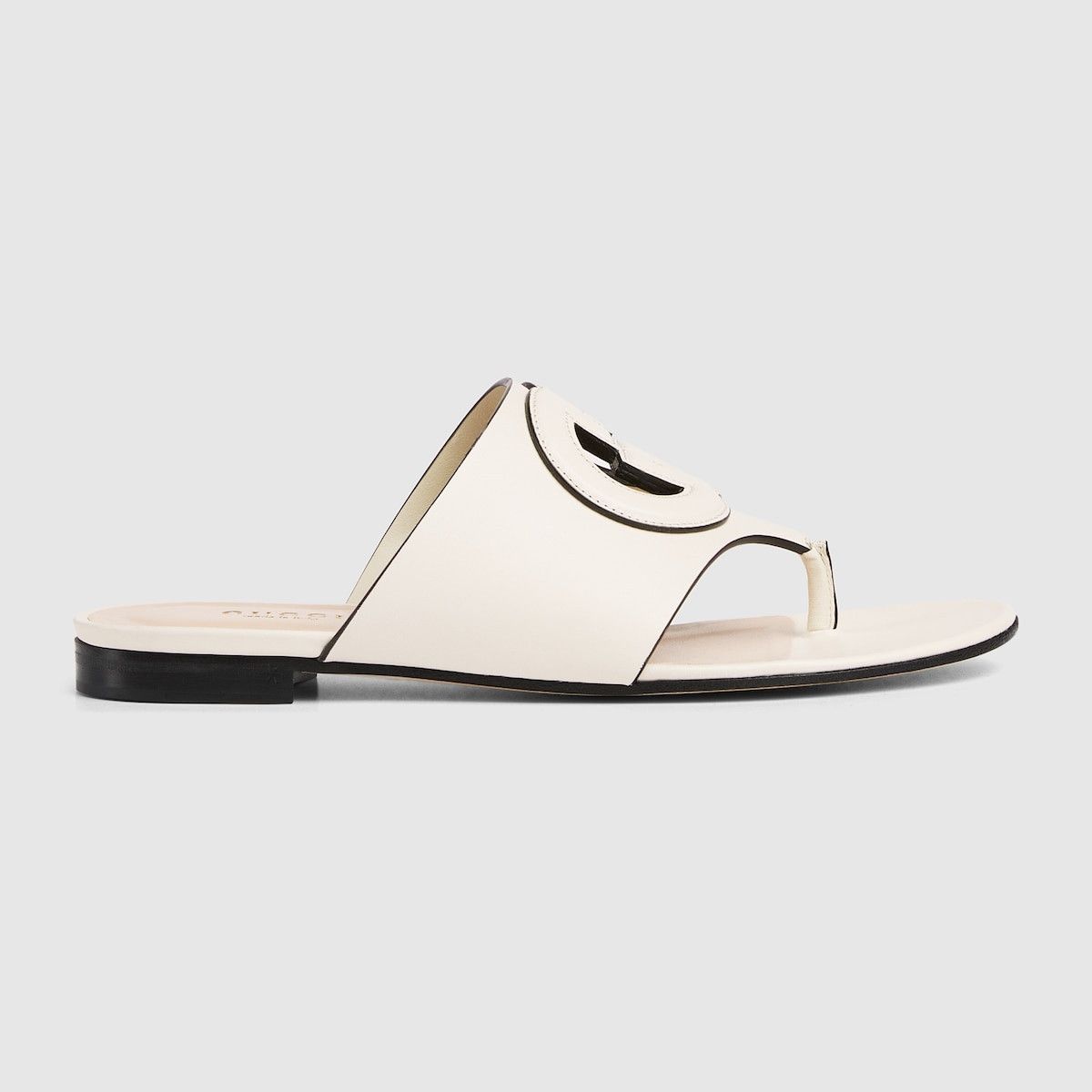 oc11z1025 Interlocking G Cut-Out Sandals in White