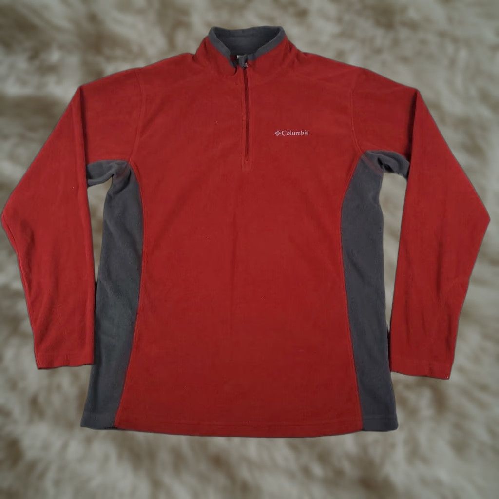 Vintage Columbia Sweater Mens Large Red Fleece 1/4 Zip Pullover Size US L / EU 52-54 / 3 - 1 Thumbnail