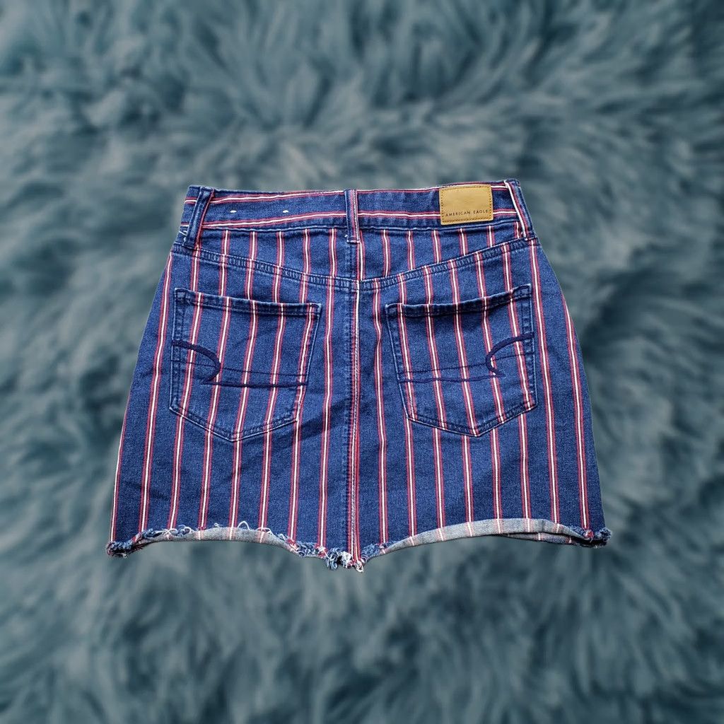 American Eagle Outfitters American Eagle Outfitters Denim Skirt Womens Size 2 Multicolor Striped, Short Mini, Stretch, Pockets, Casual, Denim Skirt, Size 2, Womens Size 26" / US 2 / IT 38 - 1 Thumbnail