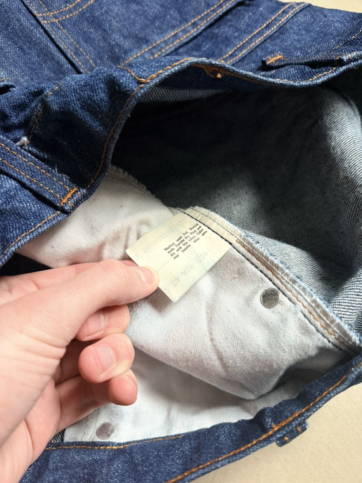 Levi's Vintage 1970s Levis orange tab raw denim jeans 36x34 Size US 36 / EU 52 - 5 Thumbnail