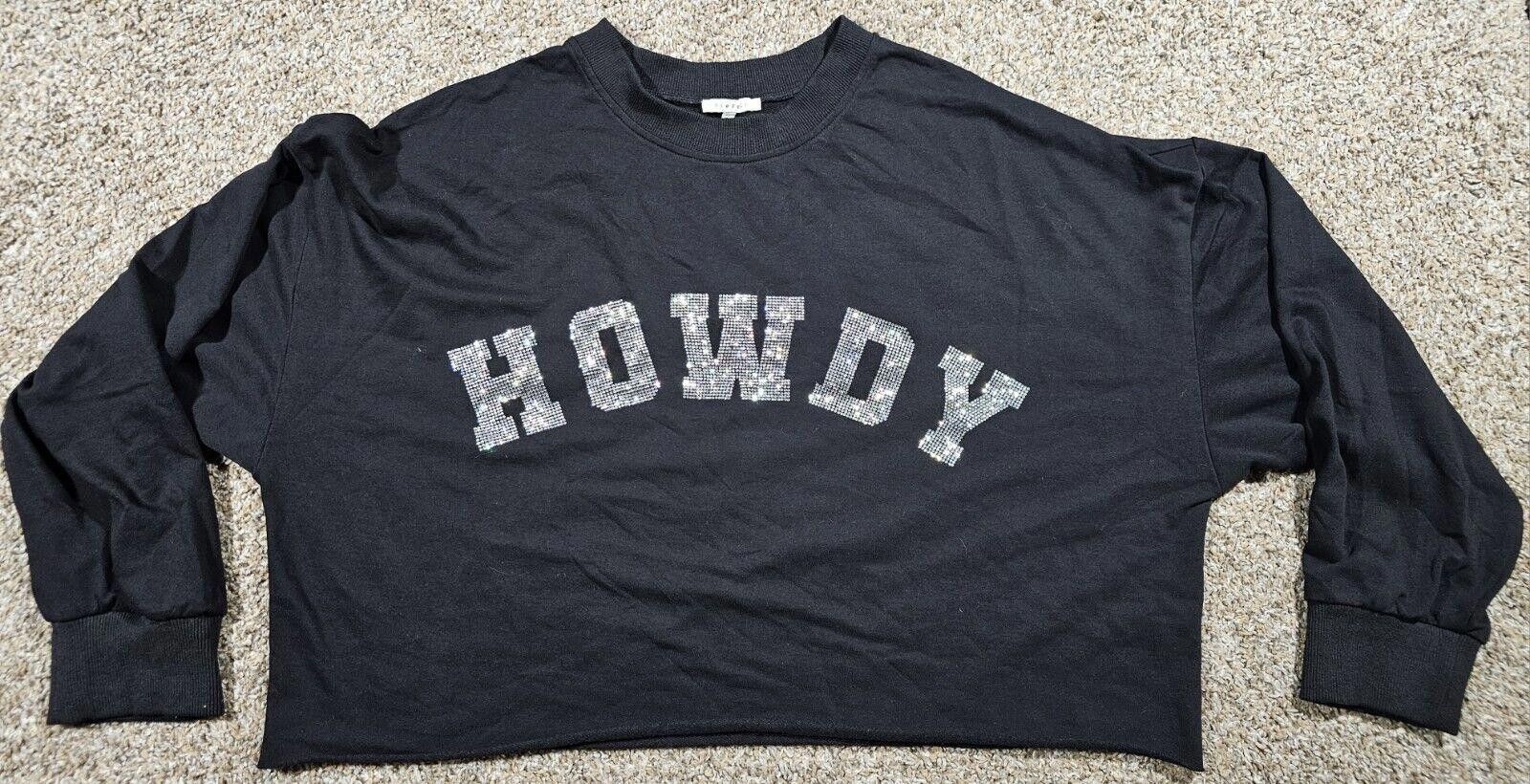 Designer Baevely 1XL Black Glamstone Howdy Cropped Sweatshirt Size XL / US 12-14 / IT 48-50 - 1 Thumbnail