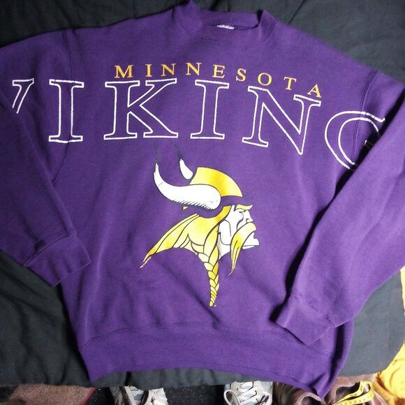 NFL Vintage Cliff Engle Minnesota Vikings Big Logo Sweatshirt Size US XXL / EU 58 / 5 - 2 Thumbnail