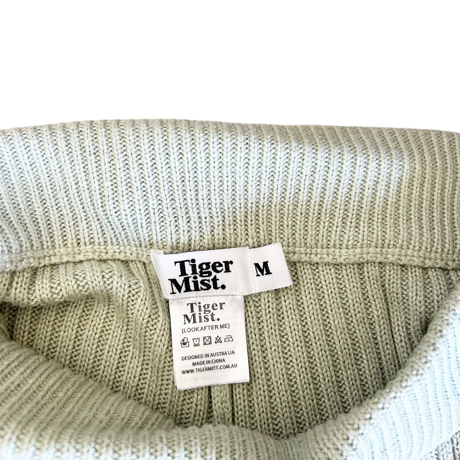 Other Tiger Mist Light Green Ribbed Knit Flared Pants Sz M Size 30" / US 8 / IT 44 - 2 Thumbnail