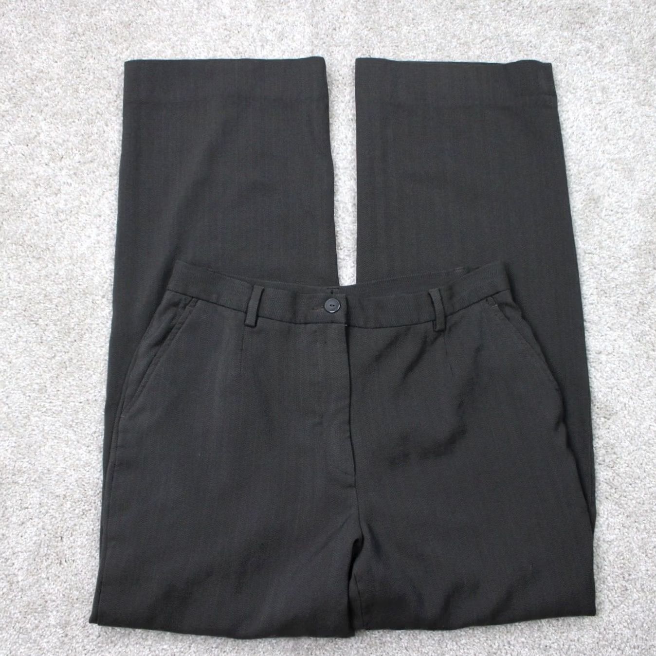 Zanella Zanella Pants Womens 10 Gray 100% Wool Made in Italy 30" Inseam Dress Pants Flat Front Regular Rise Hook Zip Pockets Tailored Wool Size 32" / US 10 / IT 46 - 2 Thumbnail