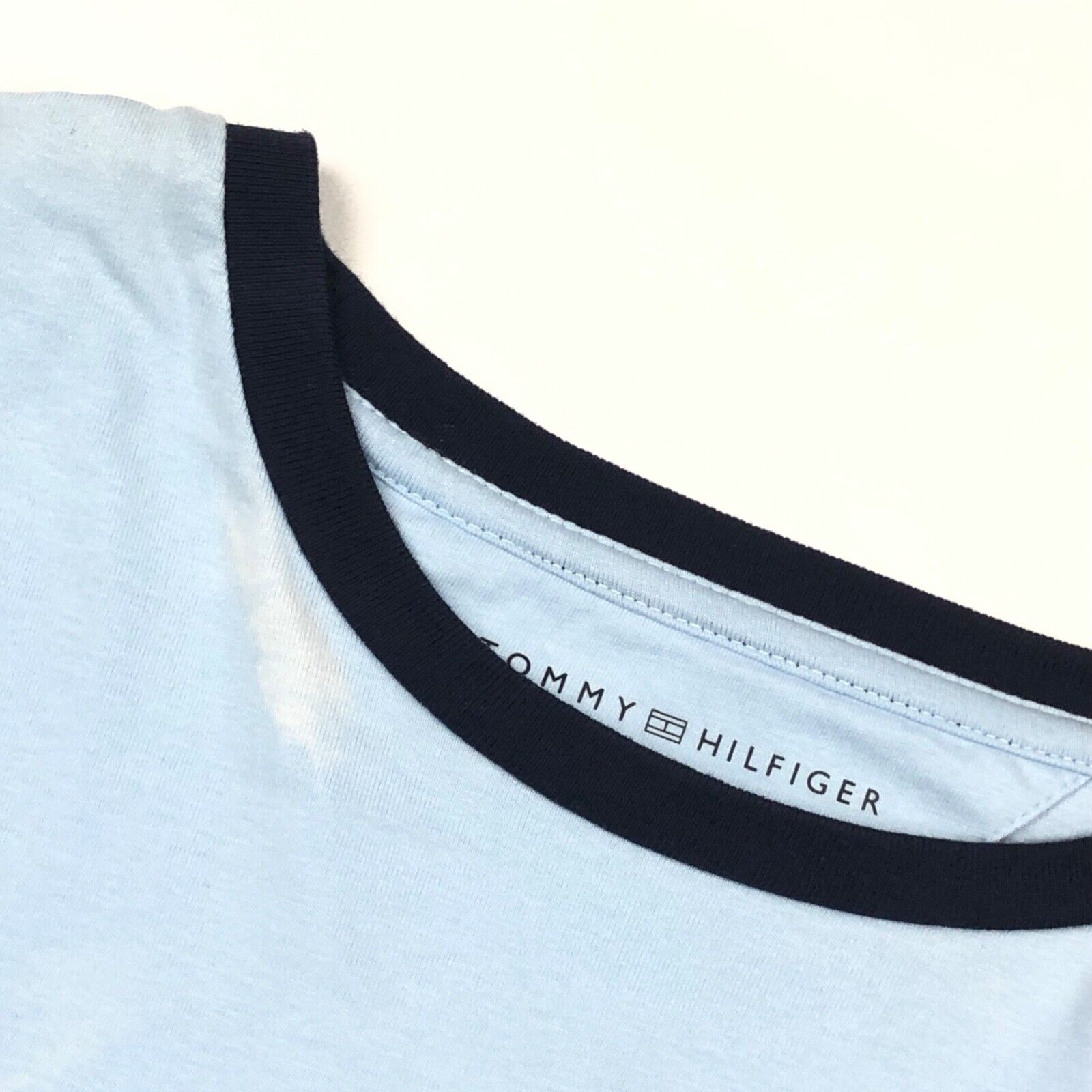 Tommy Hilfiger Tommy Hilfiger Spellout Light Blue Ringer Tee T Shirt Medium Size US M / EU 48-50 / 2 - 2 Thumbnail