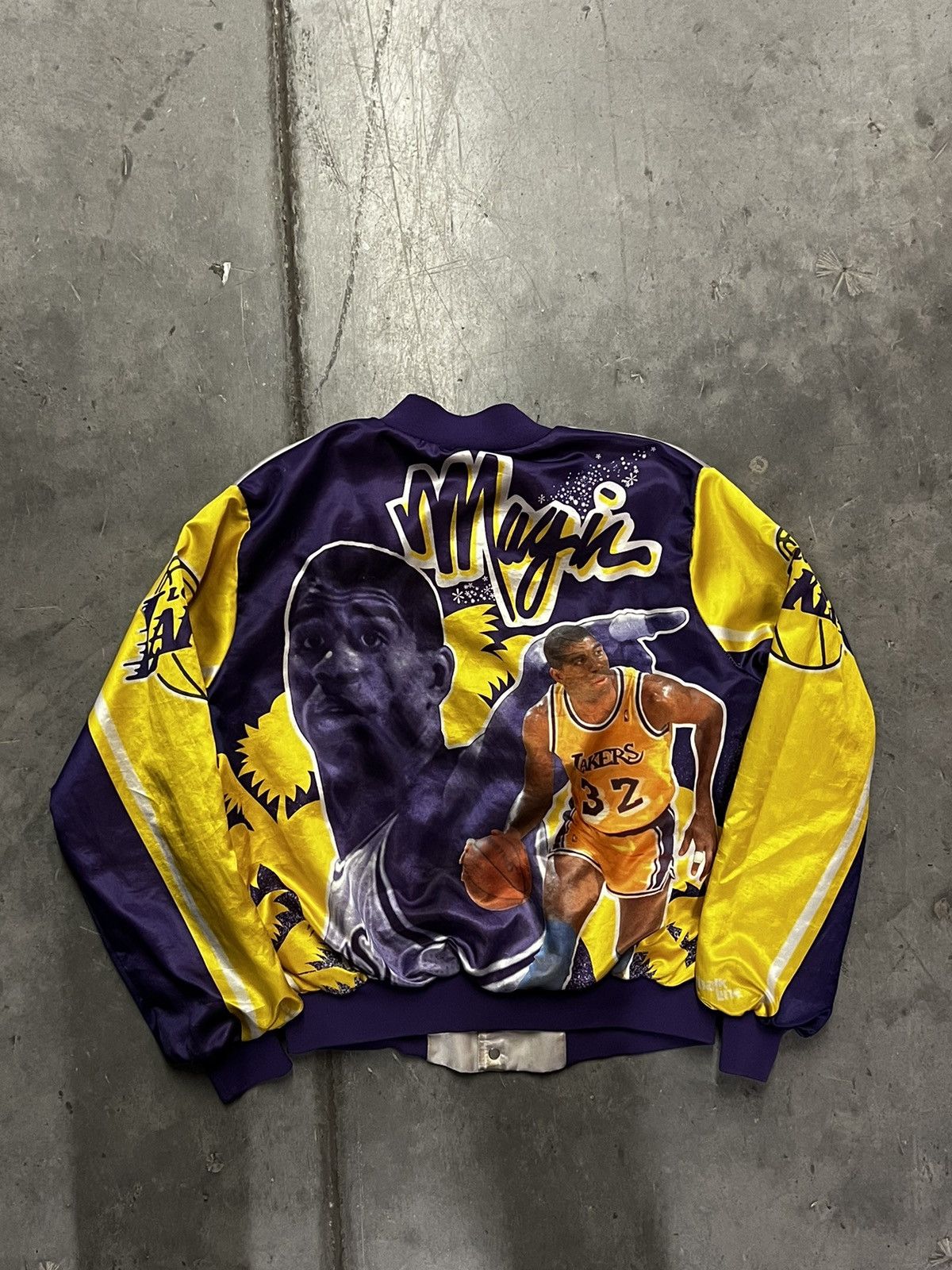 Basketball Jacket Chalk Line La Lakers Vintage Jacket 90s Satin