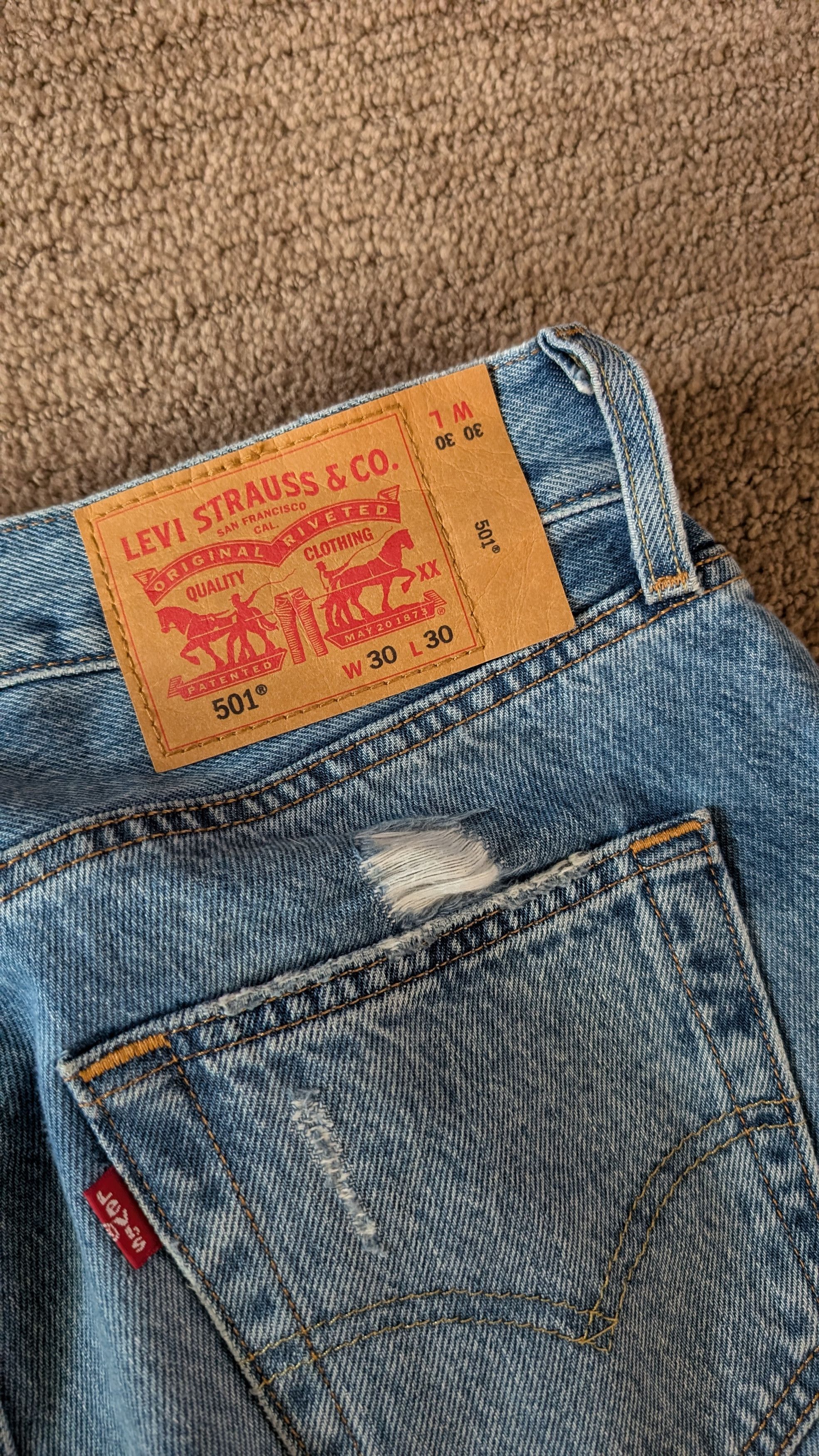 Levi's Levi's 501 Ripped Jeans Size US 30 / EU 46 - 3 Thumbnail