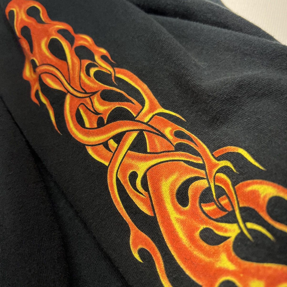 Delta × Vintage Daytona Beach Bike Tee Shirt Black Long Sleeve Biker Flames Size US XXL / EU 58 / 5 - 12 Thumbnail
