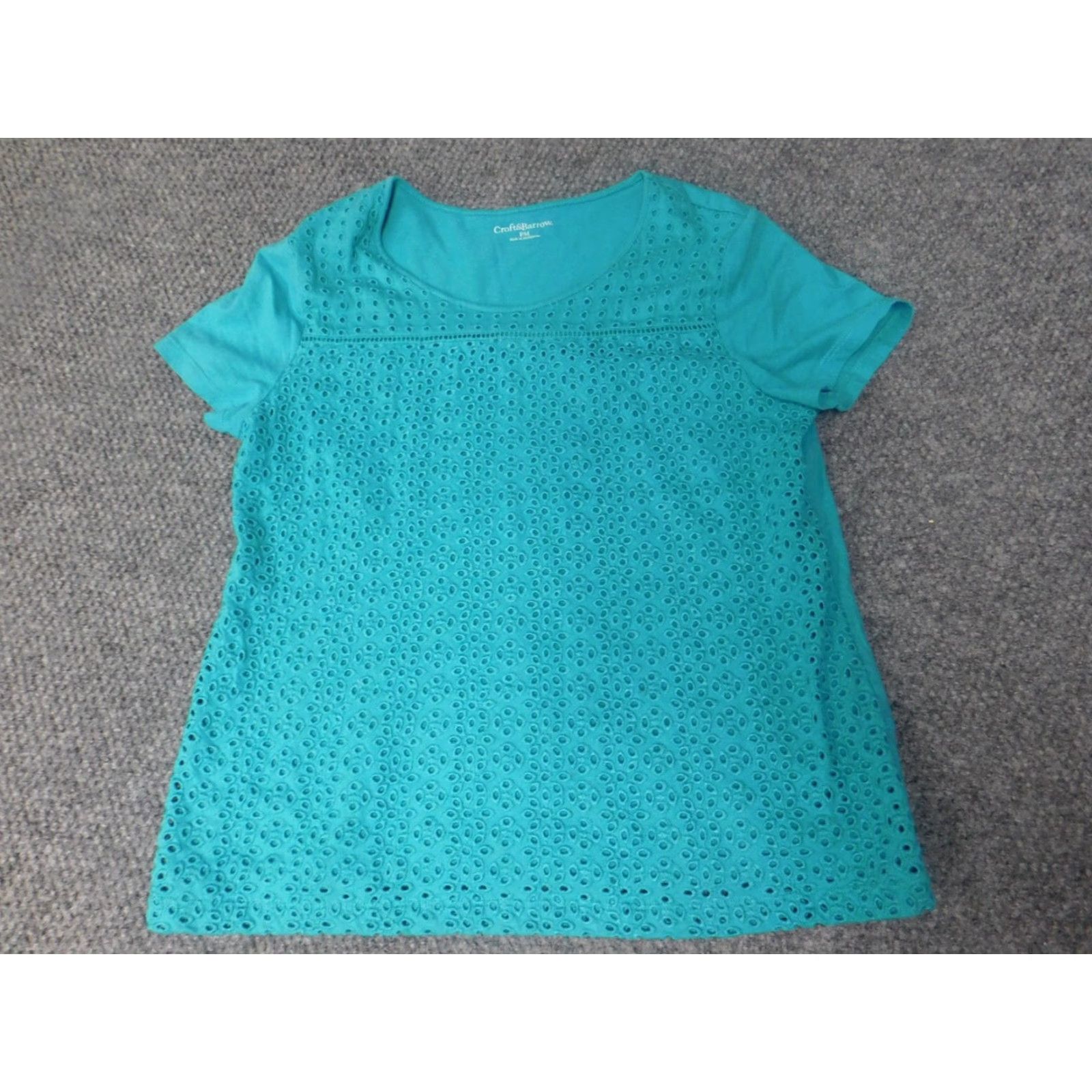 Croft & Barrow Croft & Barrow Womens Shirt PM Petites Blue stretch classic tee Size M / US 6-8 / IT 42-44 - 2 Thumbnail