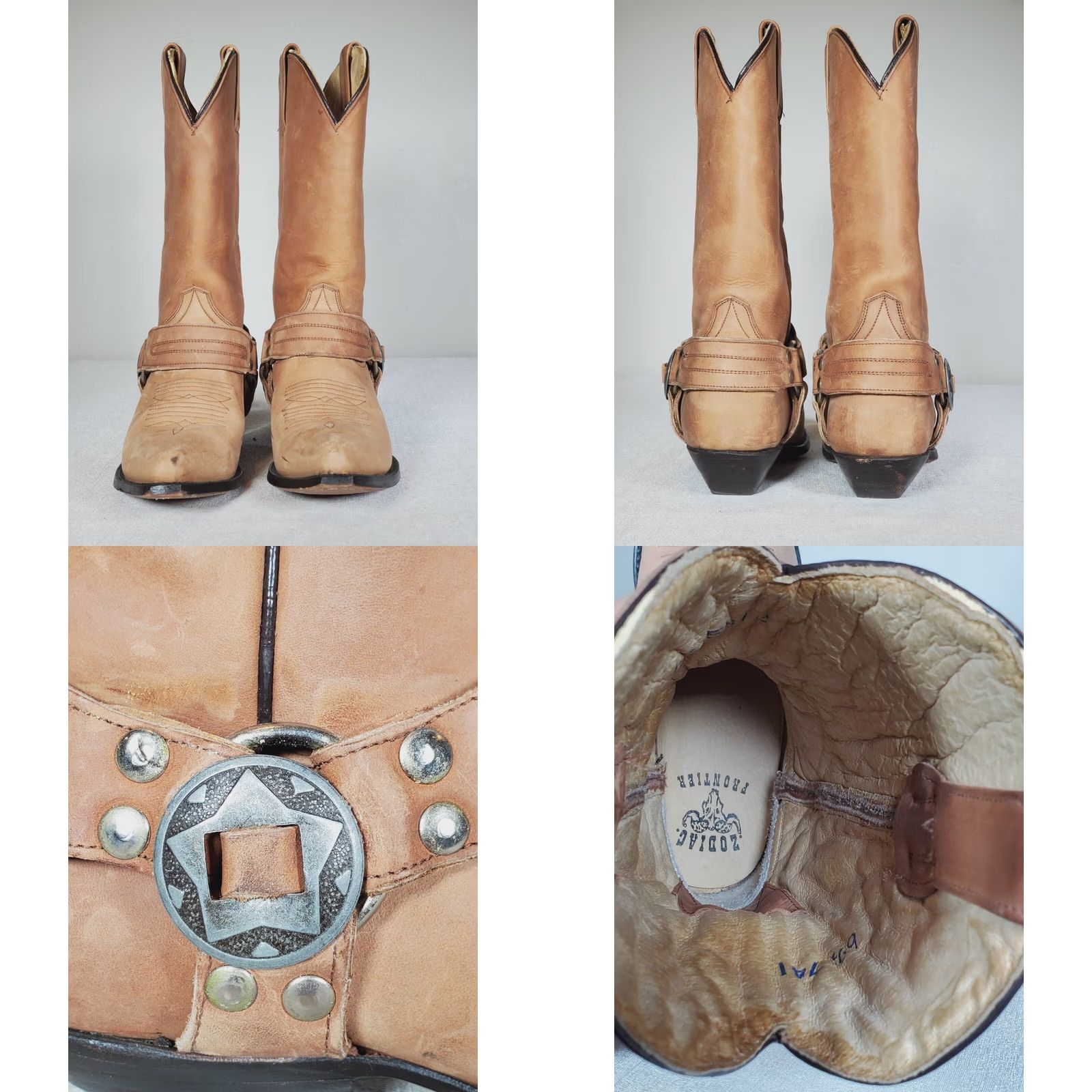Vintage Vintage Zodiac Frontier Western Boot Shoes Camel Tan Leather Womens US 6.5 Size US 7 / IT 37 - 8 Thumbnail