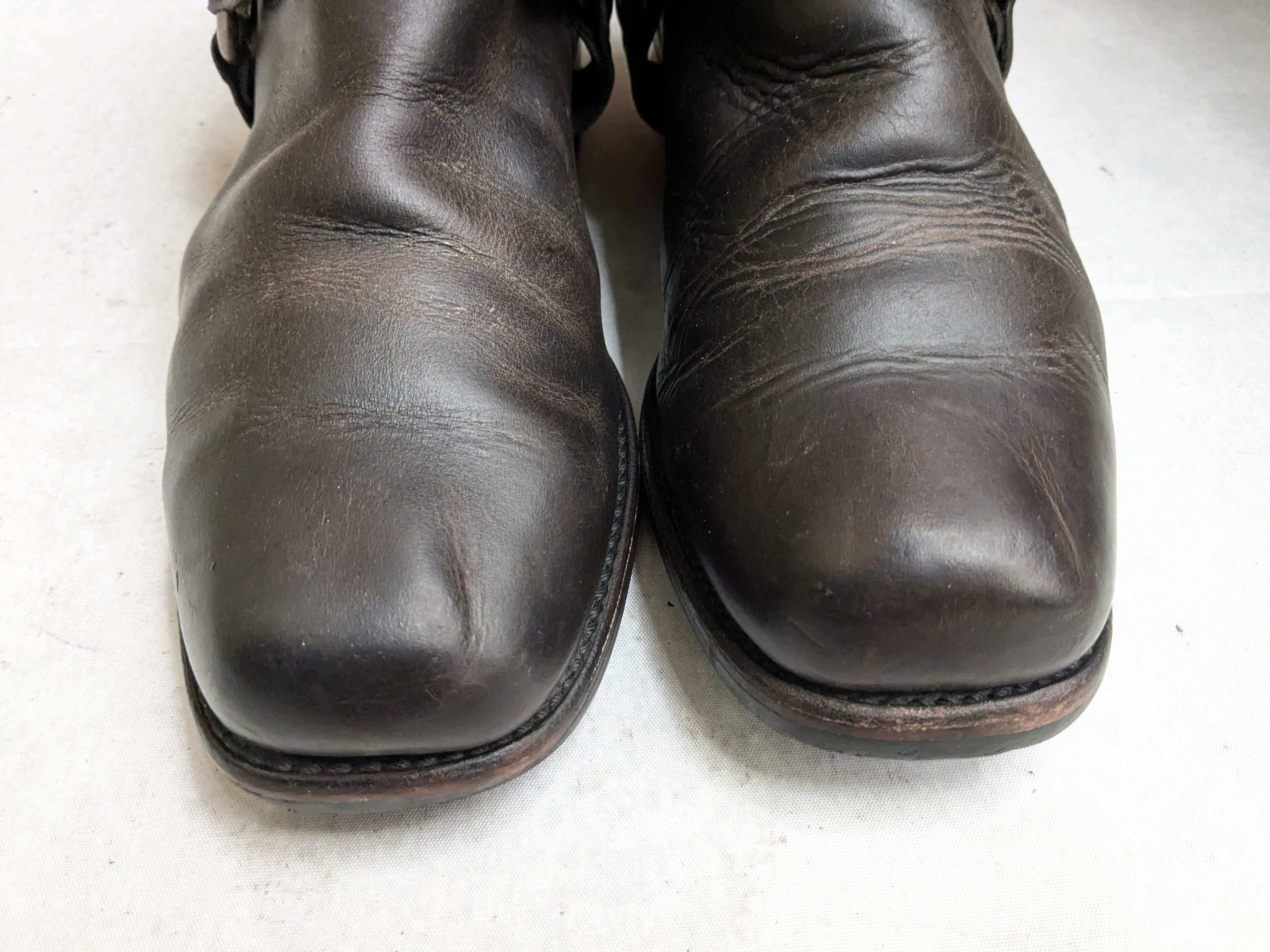 Frye Frye Harness Boots Brown 12 M Leather Strap Rubber Size US 12 / EU 45 - 3 Thumbnail
