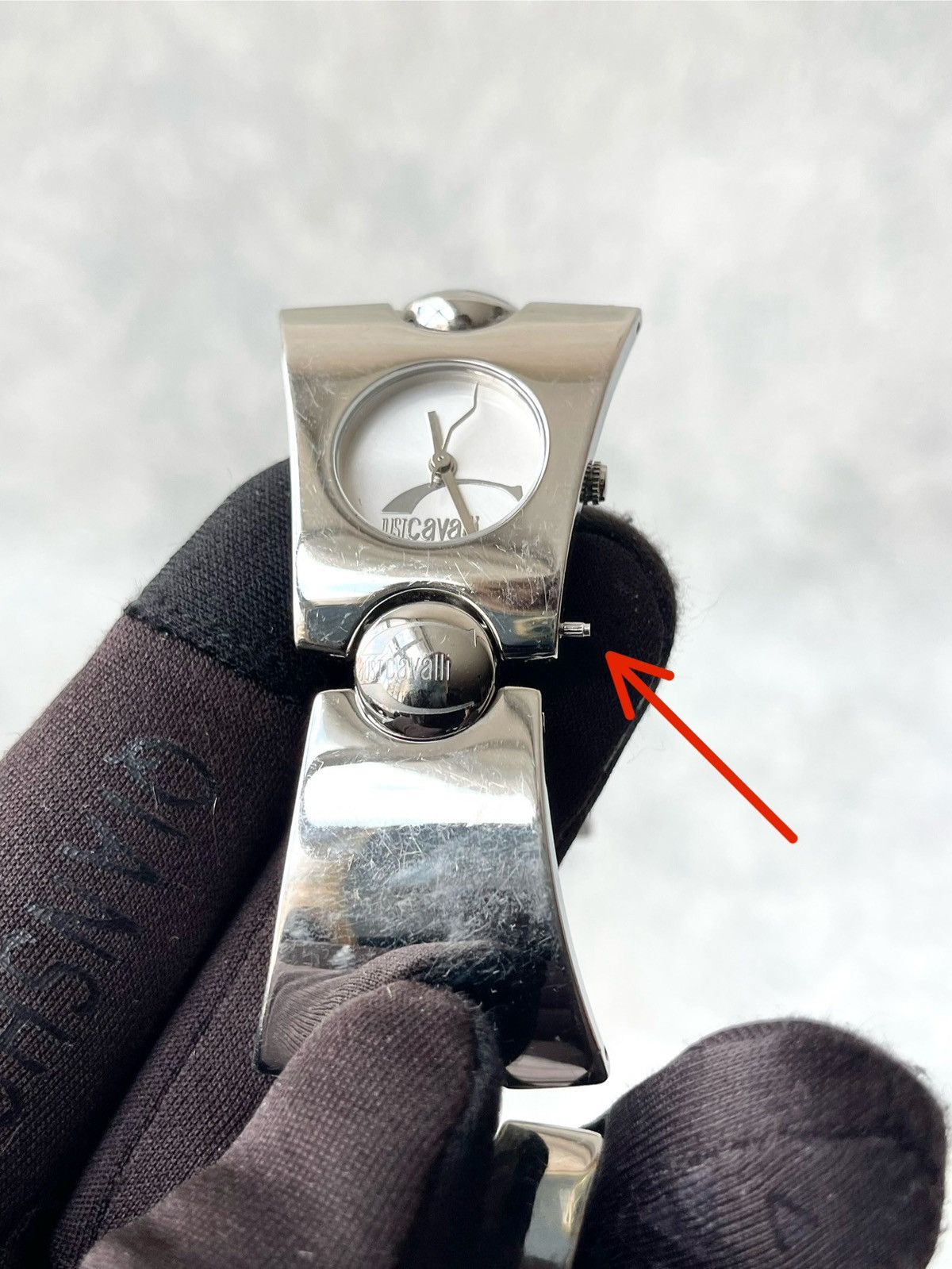 Just Cavalli Just Cavalli Archive Y2K Metal Link Tech Watch Silver Cyber Size ONE SIZE - 17 Thumbnail