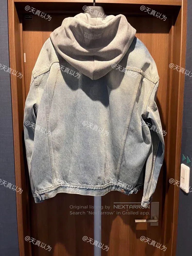 Vetements Vetements Light Blue Hooded Denim Jacket Size US XS / EU 42 / 0 - 2 Thumbnail