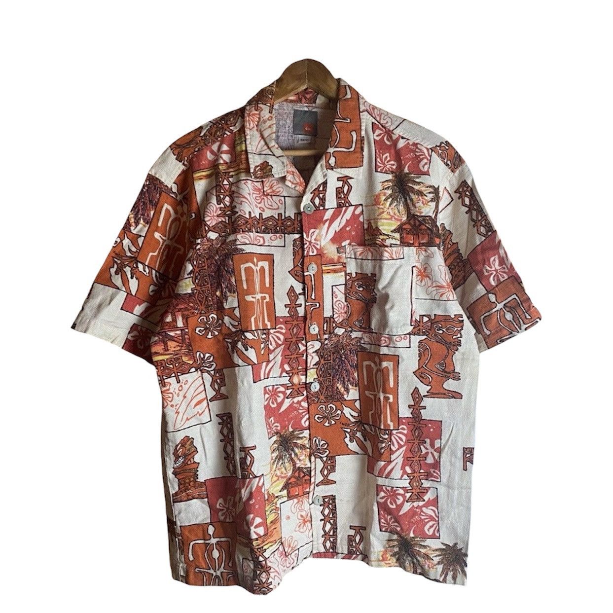 Quiksilver Vintage Quiksilver Tapa Print Hawaiian Shirt - [Size M] Size US M / EU 48-50 / 2 - 1 Thumbnail