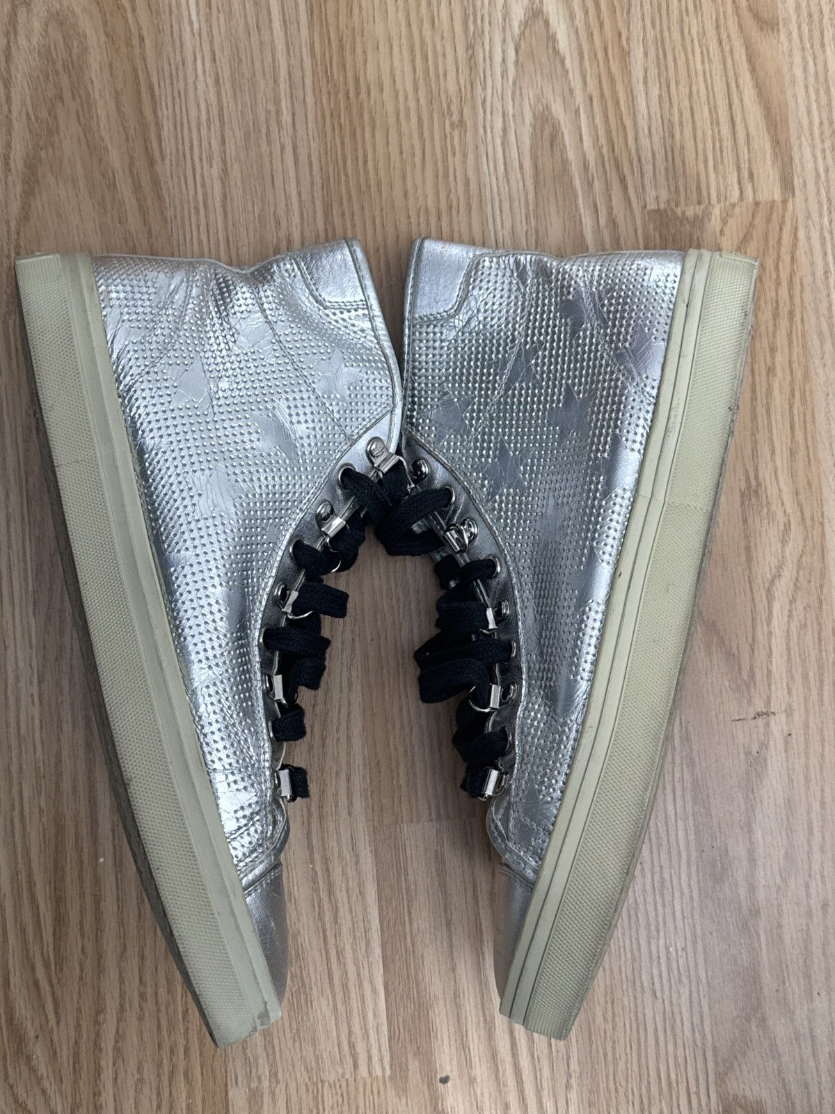 Saint Laurent Paris Saint Laurent Metallic Star Rivington Sneakers Size US 10 / EU 43 - 5 Thumbnail