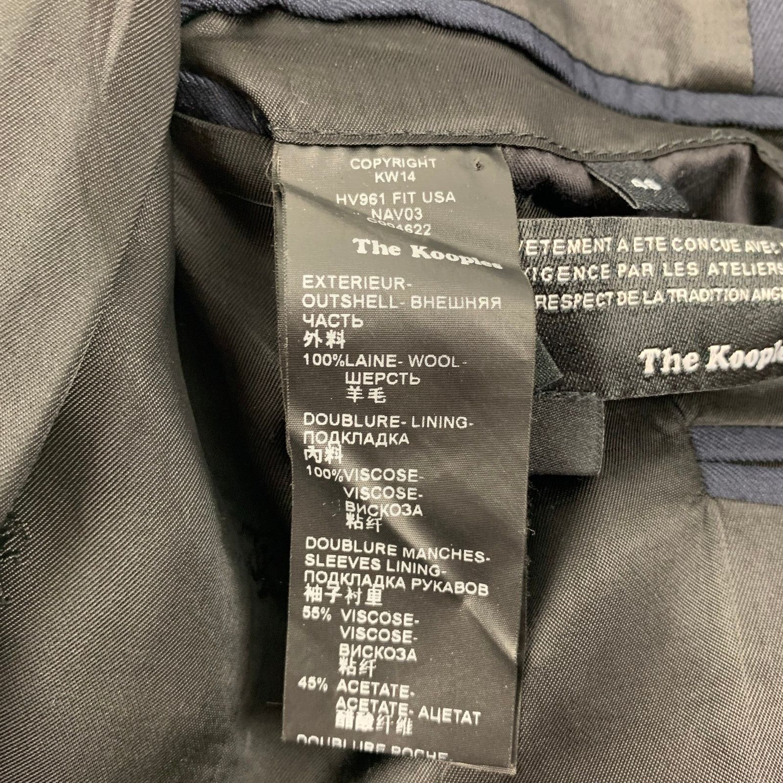 The Kooples THE KOOPLES Size 36 Navy Wool Peak Lapel Sport Coat Size 36R - 6 Thumbnail