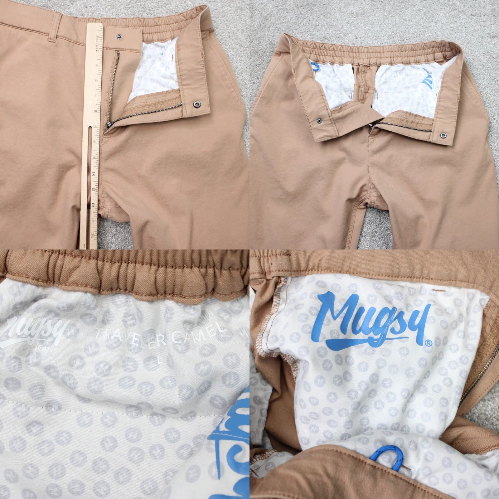 Camel Mugsy Pants Mens Large Beige Traveler Chino Stretch Regular Rise 34x32 Casual Travel Denim? (Note: Rigid) Size US 33 - 8 Thumbnail