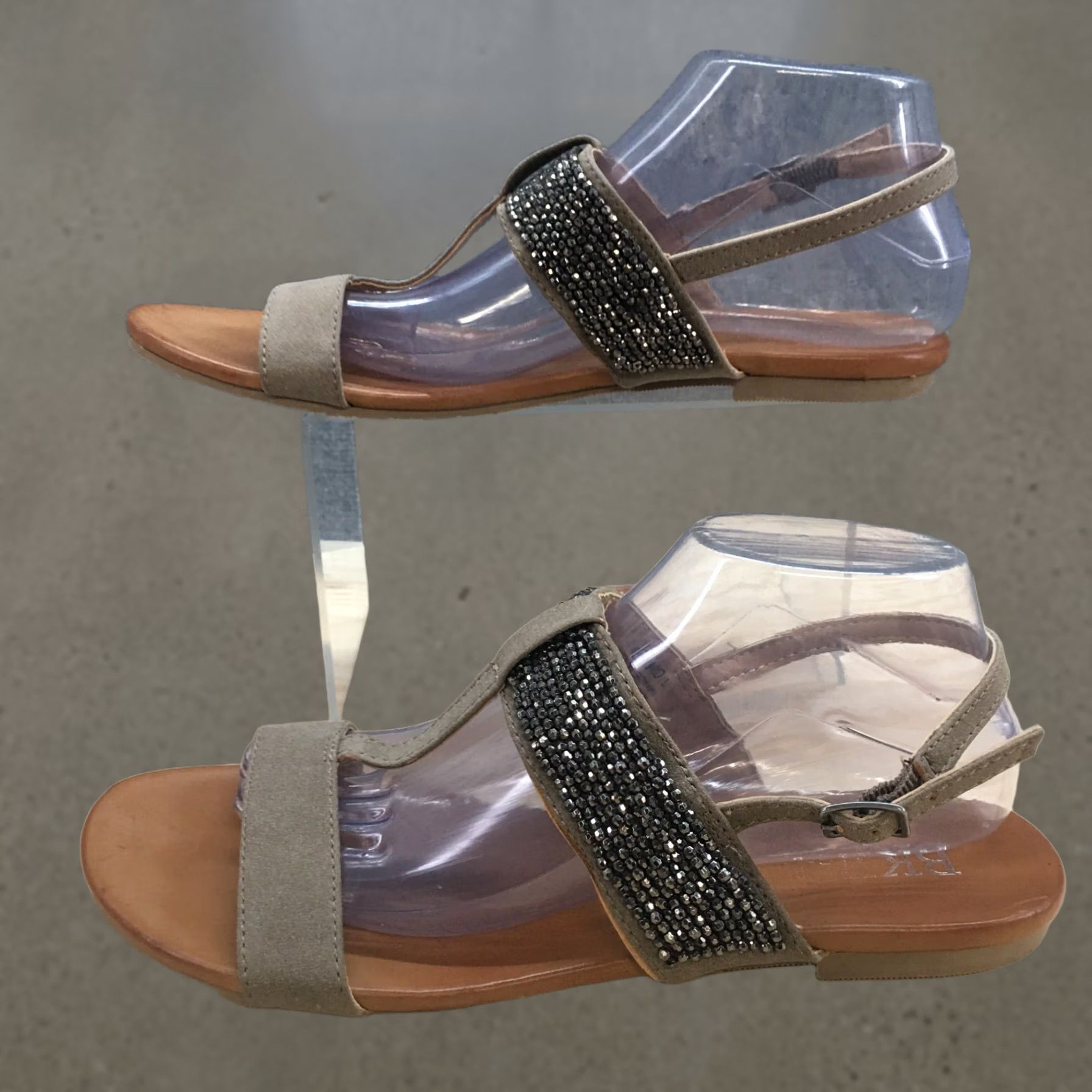 Vintage SOLE BKE Sandals Womens Slingback Brown Ankle Strap Casual Toe Post Size 10 M Size US 10 / IT 40 - 1 Thumbnail