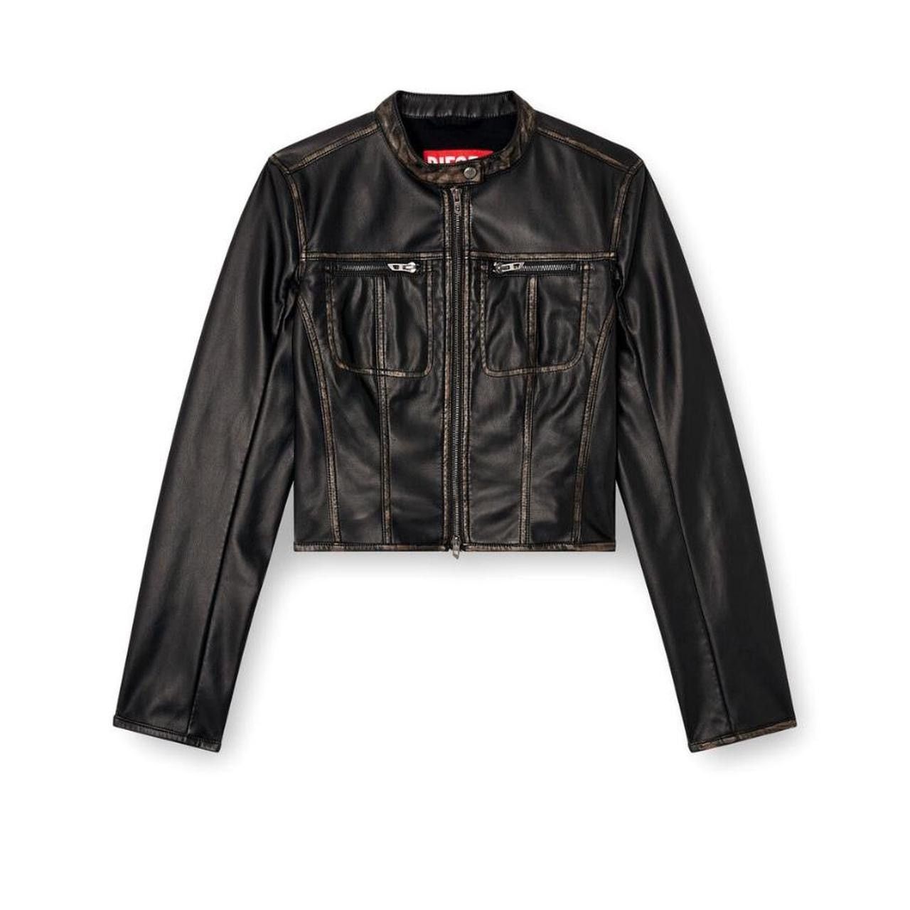 Diesel Diesel G-Lobe Cropped distressed biker jacket Size XS / US 0-2 / IT 36-38 - 1 Thumbnail