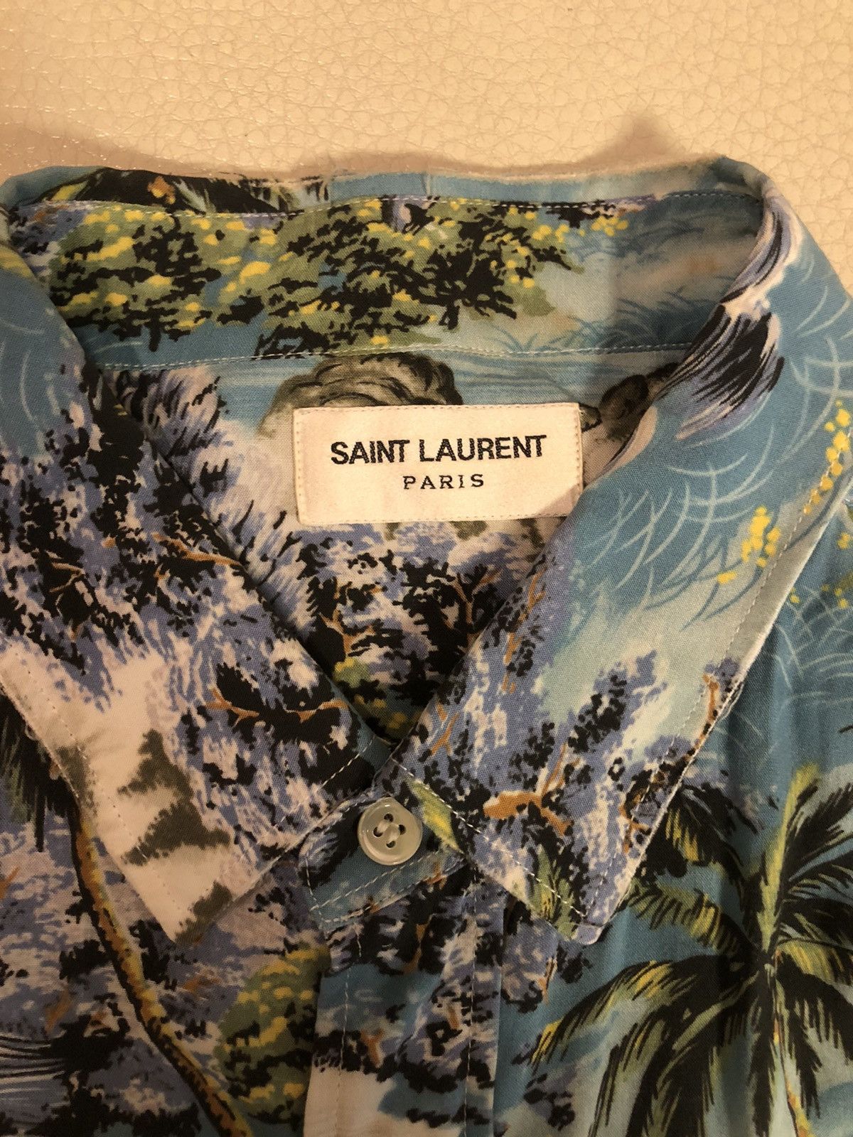 Saint Laurent Paris Saint Laurent ss16 raw hem Hawaiian shirt hedi surf sound Size US XL / EU 56 / 4 - 8 Thumbnail