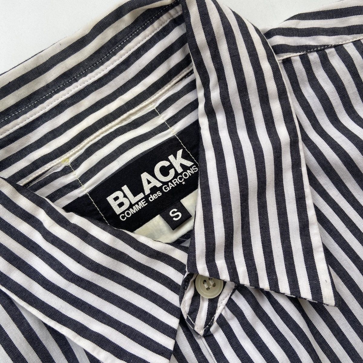 Comme des Garcons Black BLACK COMME des GARCONS Satin Flourescent Stripe Long Sleeve Size US S / EU 44-46 / 1 - 4 Thumbnail