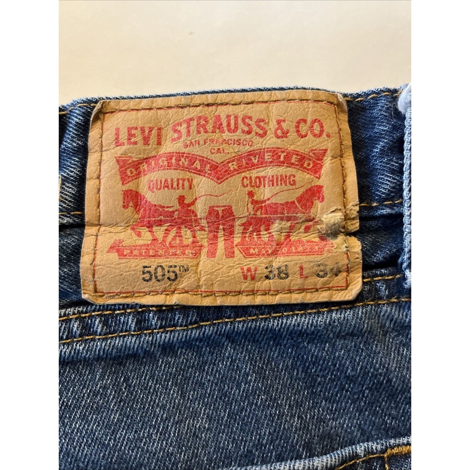 Levi's Levi’s 505 Jeans Men’s 38x34 Reg Straight Denim Cotton Blue Size US 38 / EU 54 - 15 Thumbnail
