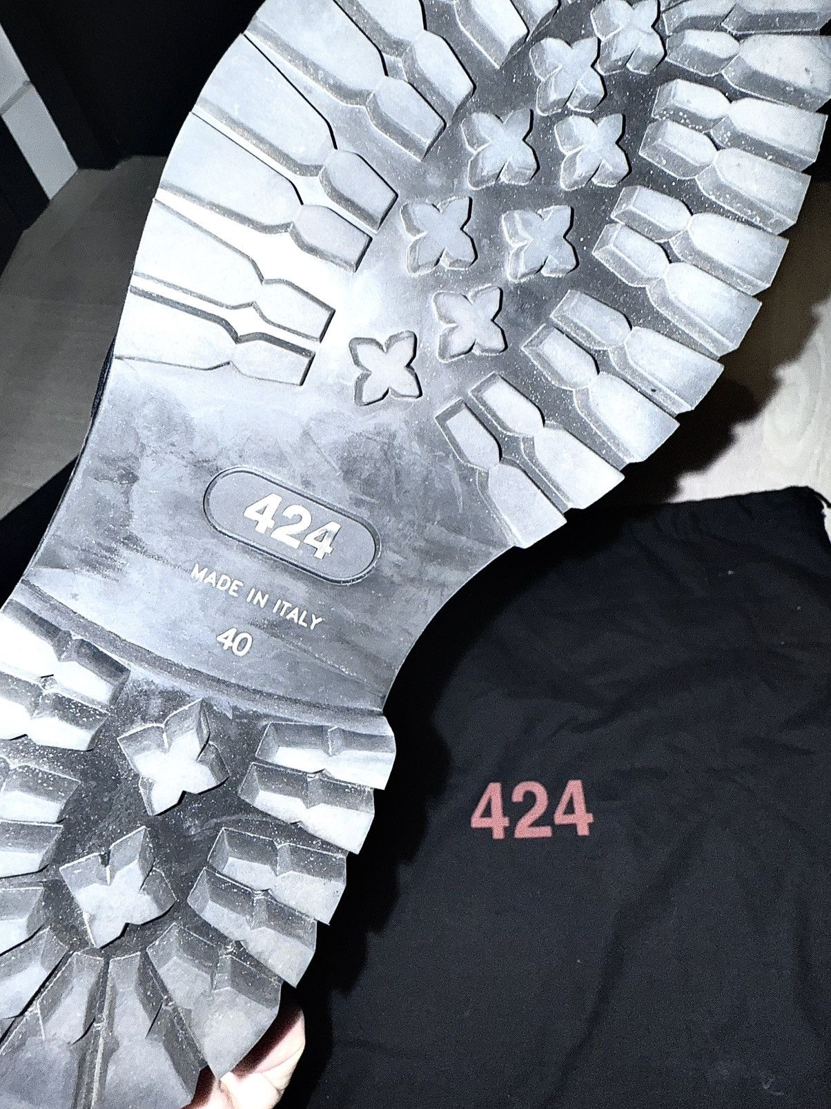 424 424 on Fairfax Overlay Black Leather Strap Boots 40 Size US 7 / EU 40 - 15 Thumbnail