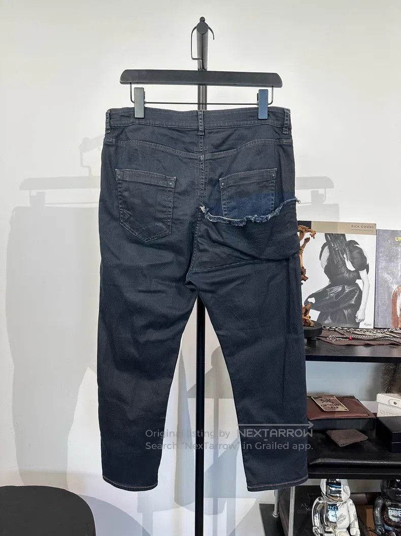 Rick Owens Rick Owens Wax-coated denim cropped pants with panels Size US 33 - 2 Thumbnail