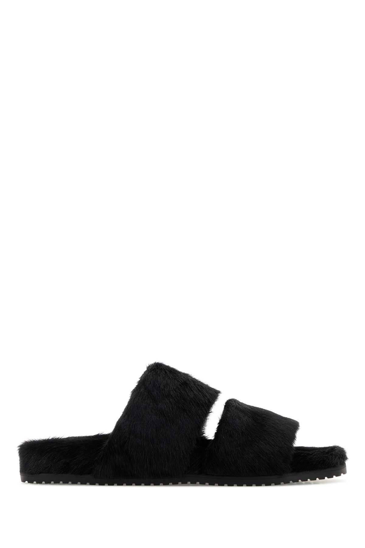 Dolce & Gabbana Black Calf Hair Dg Casual Slippers Size US 11 / EU 44 - 1 Thumbnail