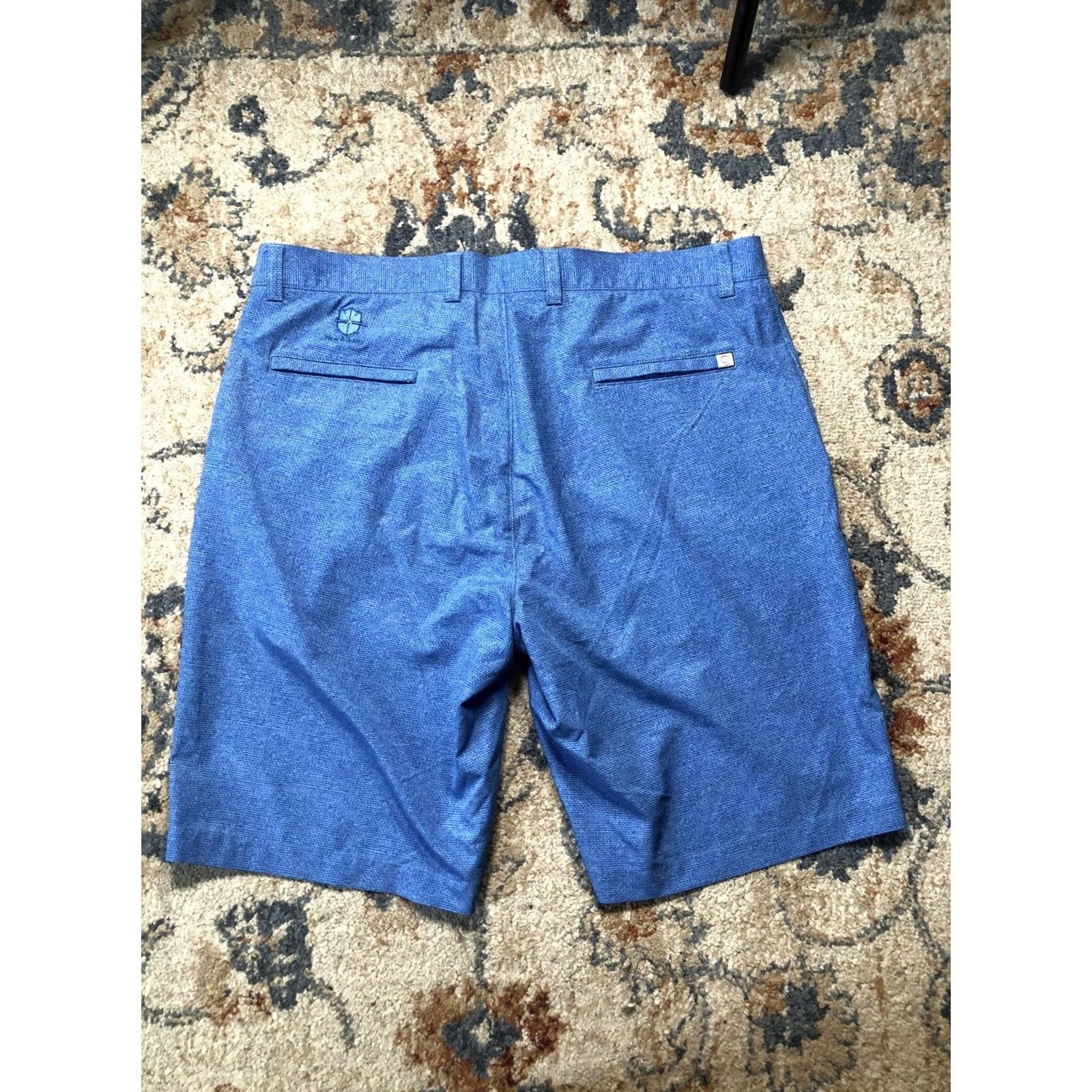 Peter Millar Peter Millar Shorts Mens 36 Blue Geometric Chino 10 Inseam Golf Casual Summer Mens Size US 36 / EU 52 - 6 Thumbnail