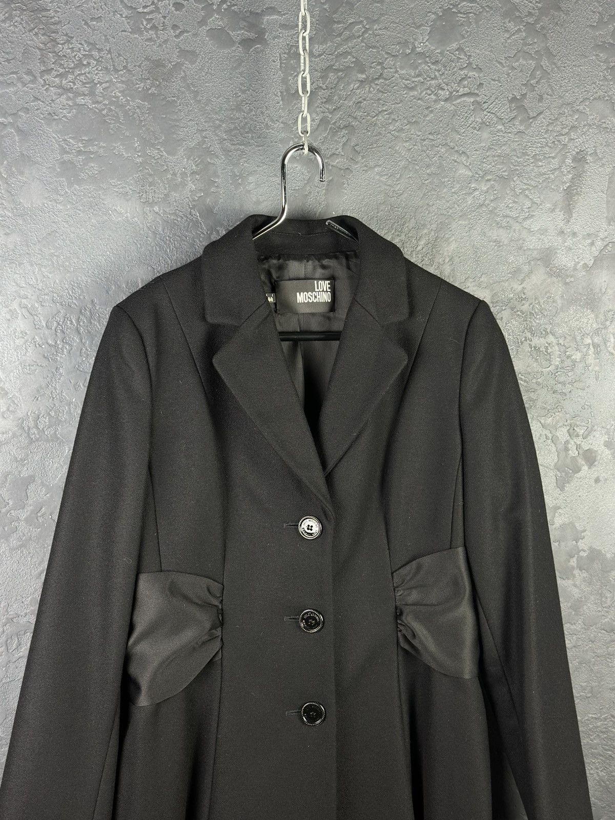 Love Moschino Love Moschino Black Wool Jackets & Women's Coat Size M / US 6-8 / IT 42-44 - 2 Thumbnail