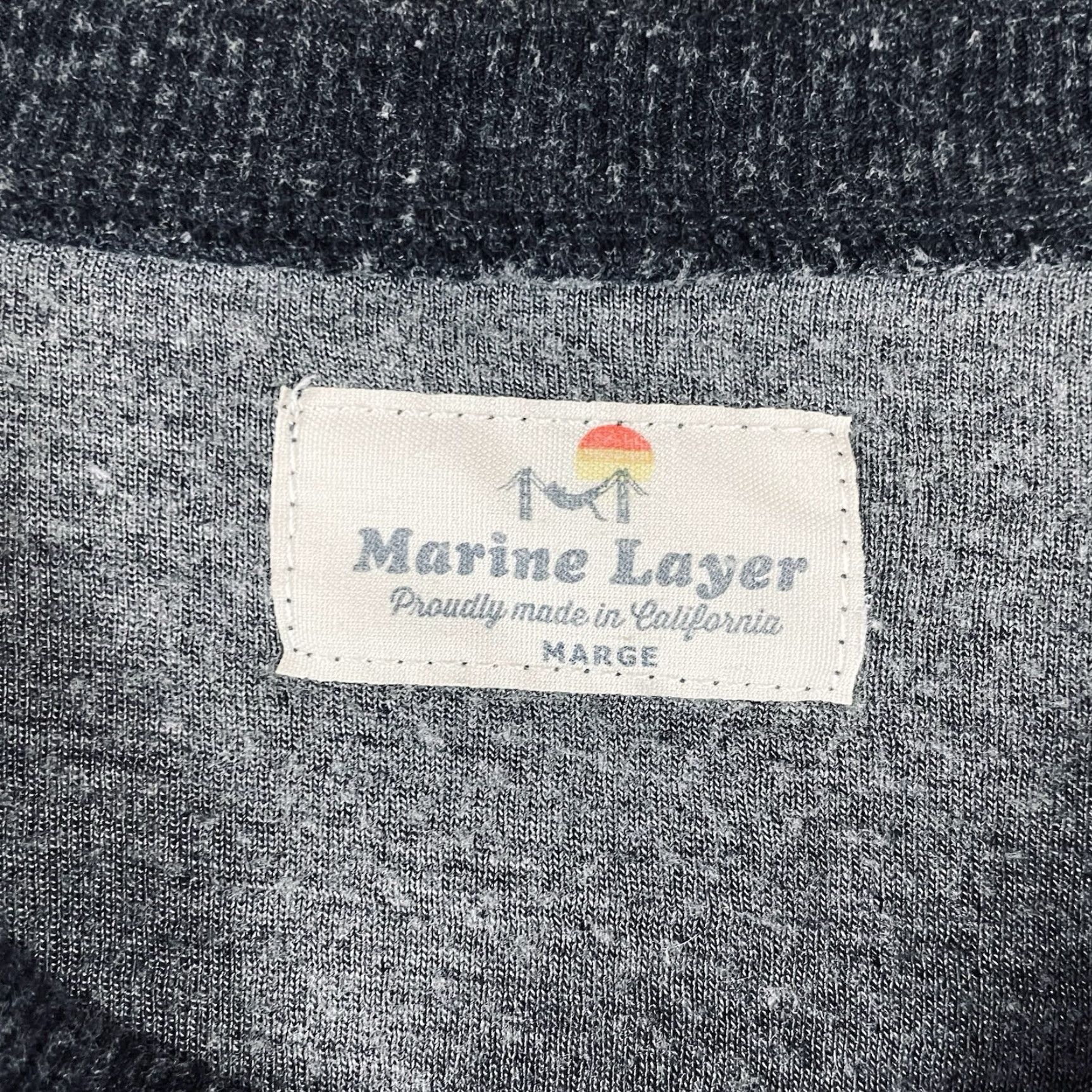Marine Layer Marine Layer Henley Shirt Mens M/L Charcoal Striped Classic Outdoor Preppy Size US M / EU 48-50 / 2 - 5 Thumbnail
