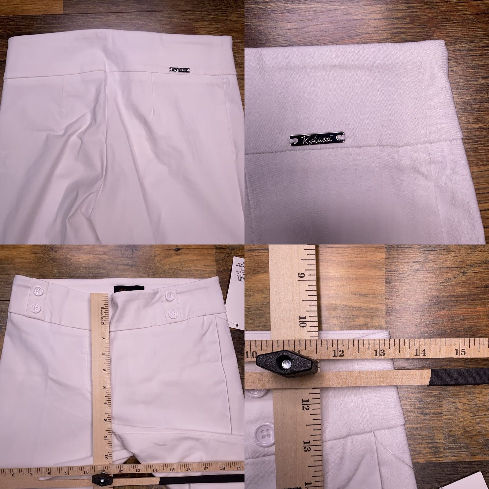Vintage Rekucci Capri Pants 2P Petite White Mid Rise Stretch Ease Into Comfort New Size 26" / US 2 / IT 38 - 8 Thumbnail