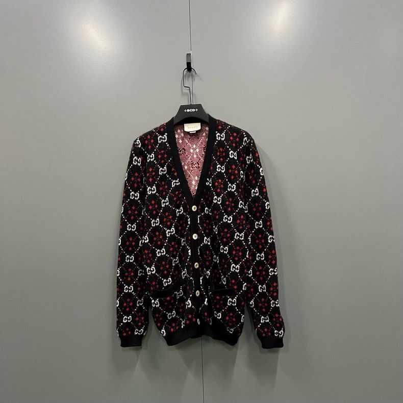 Gucci Gucci GG jacquard knitted cardigan jacket 2502-Nextarrow Size US M / EU 48-50 / 2 - 1 Thumbnail