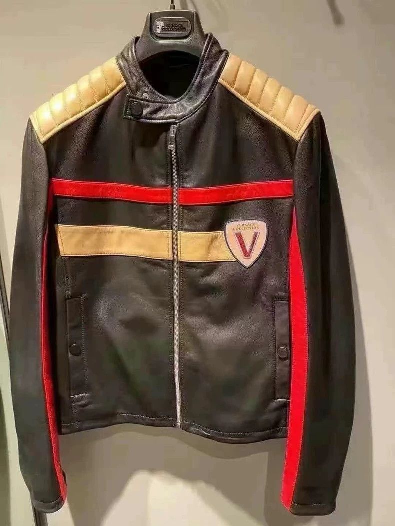 Versace Versace Slim Fit Lambskin Leather Jacket - dmc Size US L / EU 52-54 / 3 - 1 Thumbnail