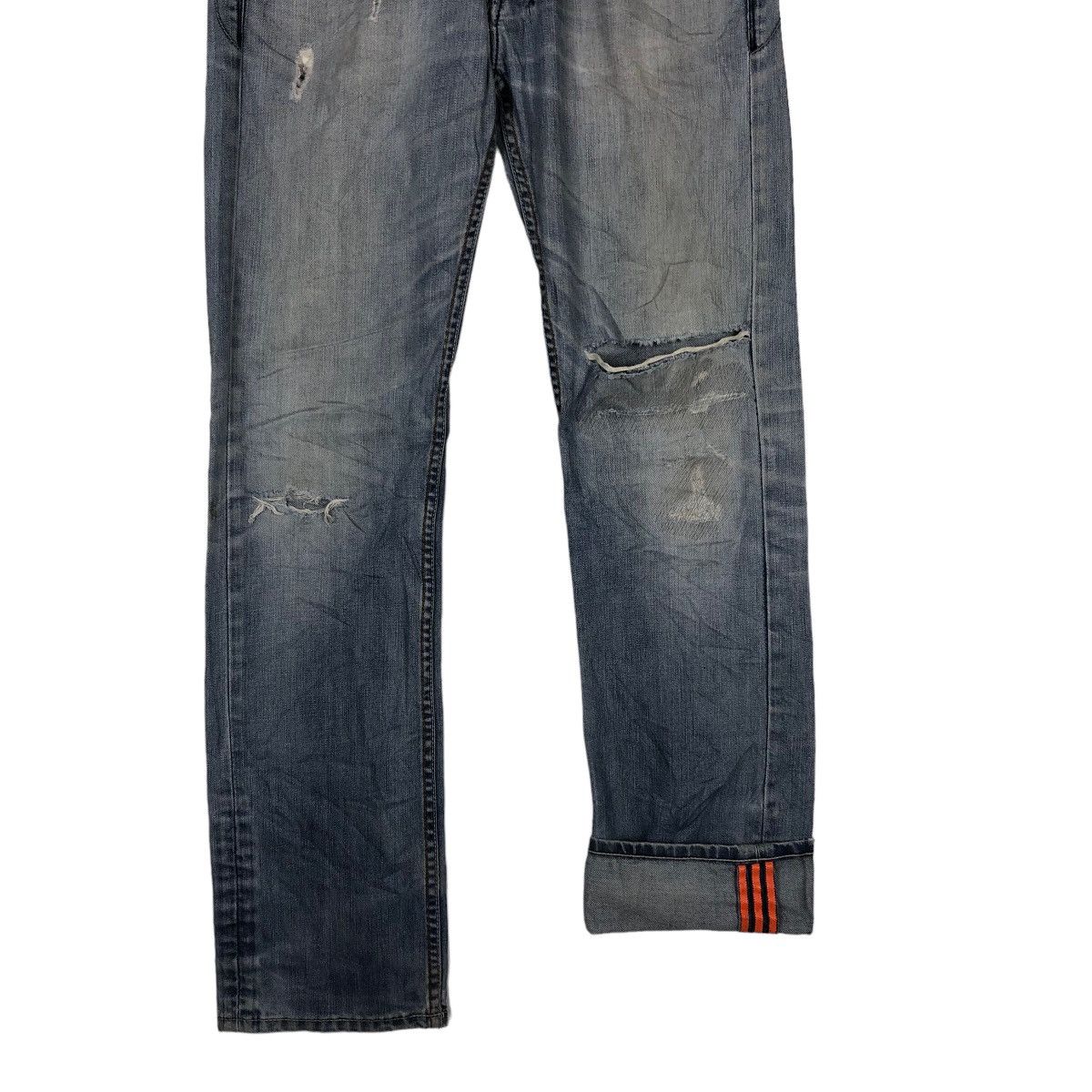 Adidas 🔥RARE DISTRESSED DENIM JEANS DIESEL X ADIDAS STREETWEAR Size US 30 / EU 46 - 10 Thumbnail