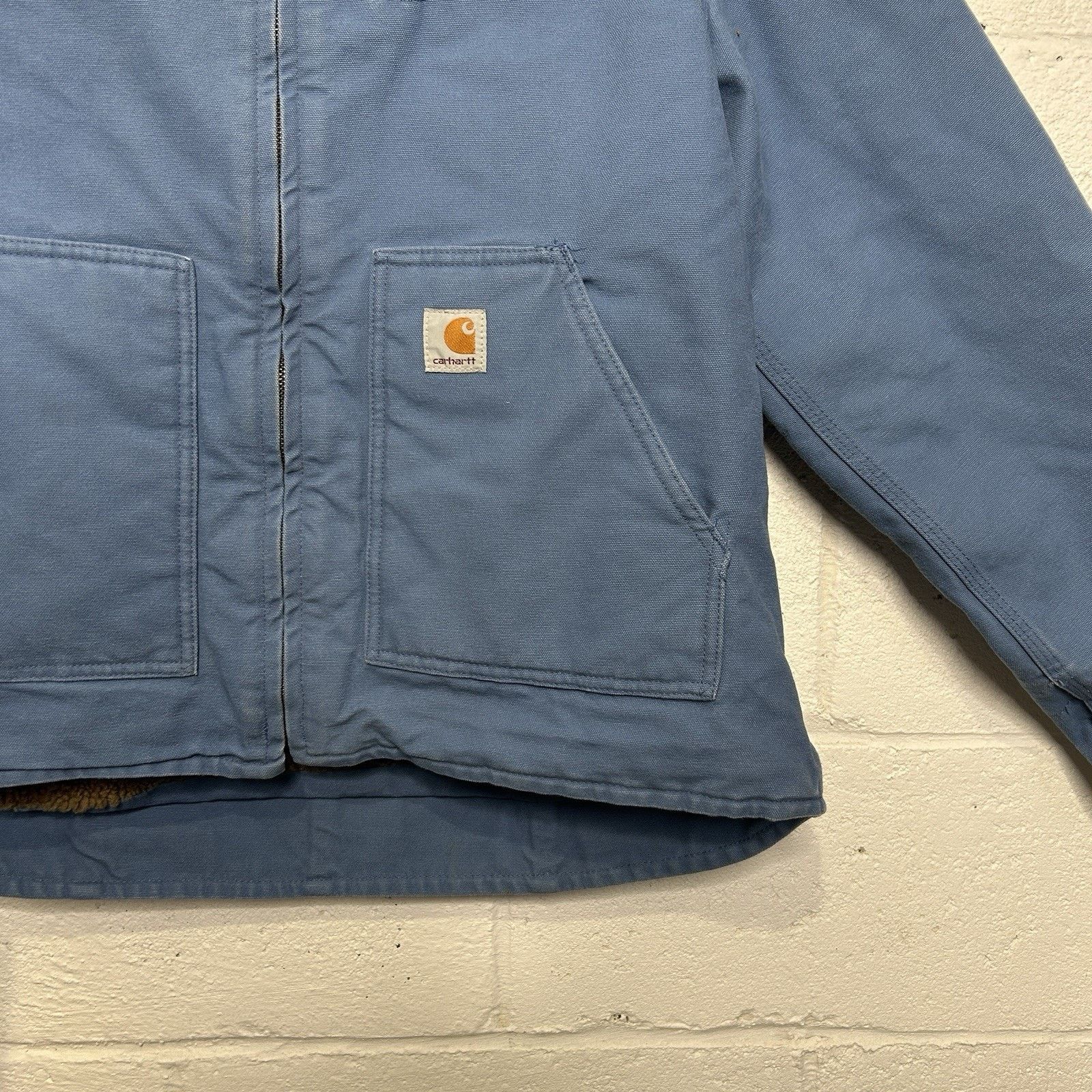Carhartt Carhartt Sherpa-Lined Canyon Jacket “French Blue” WJ022 FHB Size L / US 10 / IT 46 - 3 Thumbnail