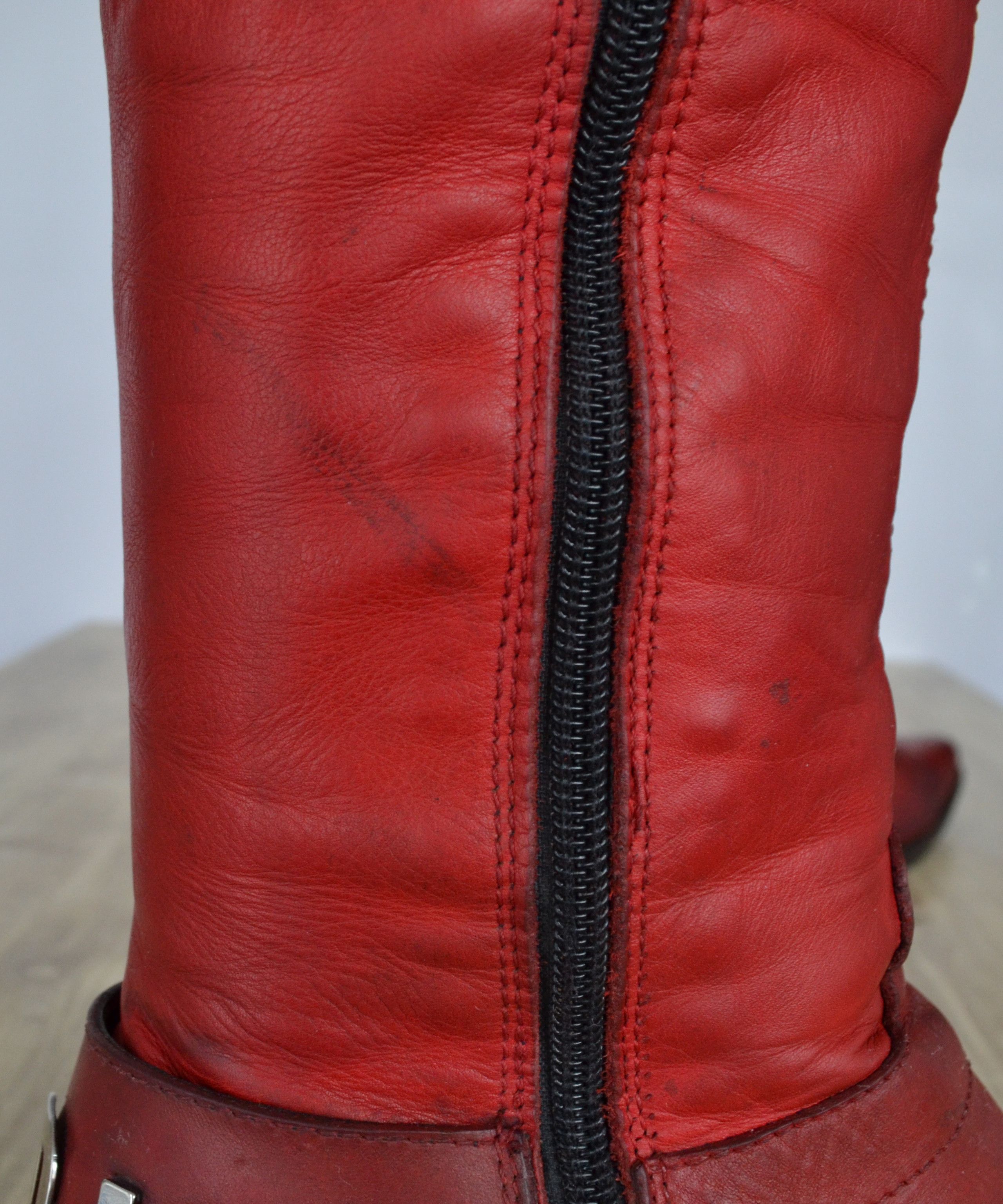 Dirk Bikkembergs Dirk Bikkembergs Boots Metal Logo Tall Shoes Red 90s Zip Size US 10 / IT 40 - 11 Thumbnail