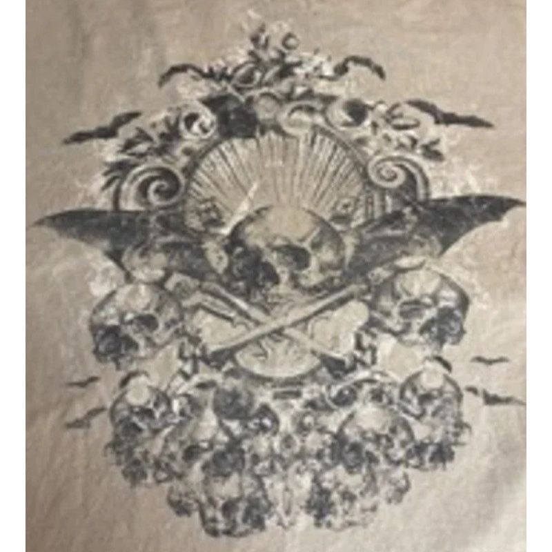 Other Y2K Gothic Skulls Bats Graphic Beige T-Shirt Route 66 2X Size US XXL / EU 58 / 5 - 3 Thumbnail