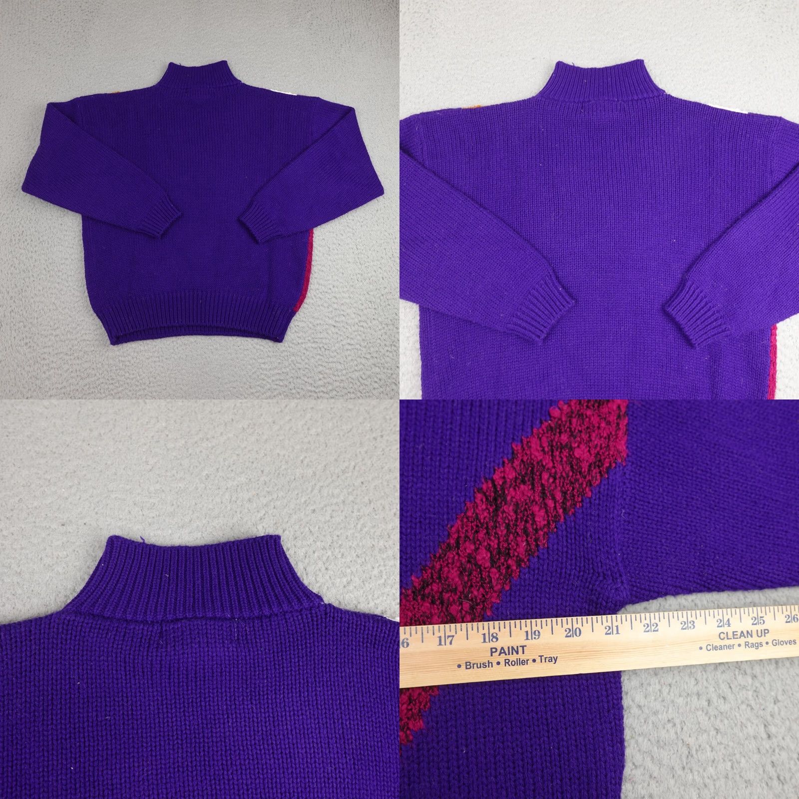 Alife VINTAGE Spice Of Life Sweater Womens Large Purple Chunky Knit Pullover Retro 80s Size L / US 10 / IT 46 - 8 Thumbnail
