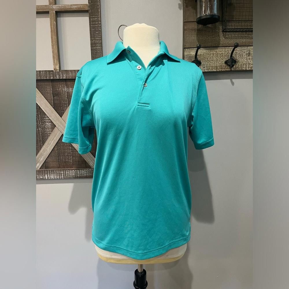 PGA Tour PGA TOUR AIRFLUX DRY Mens Solid Mesh Short Sleeve Polo Aqua Size US S / EU 44-46 / 1 - 1 Thumbnail