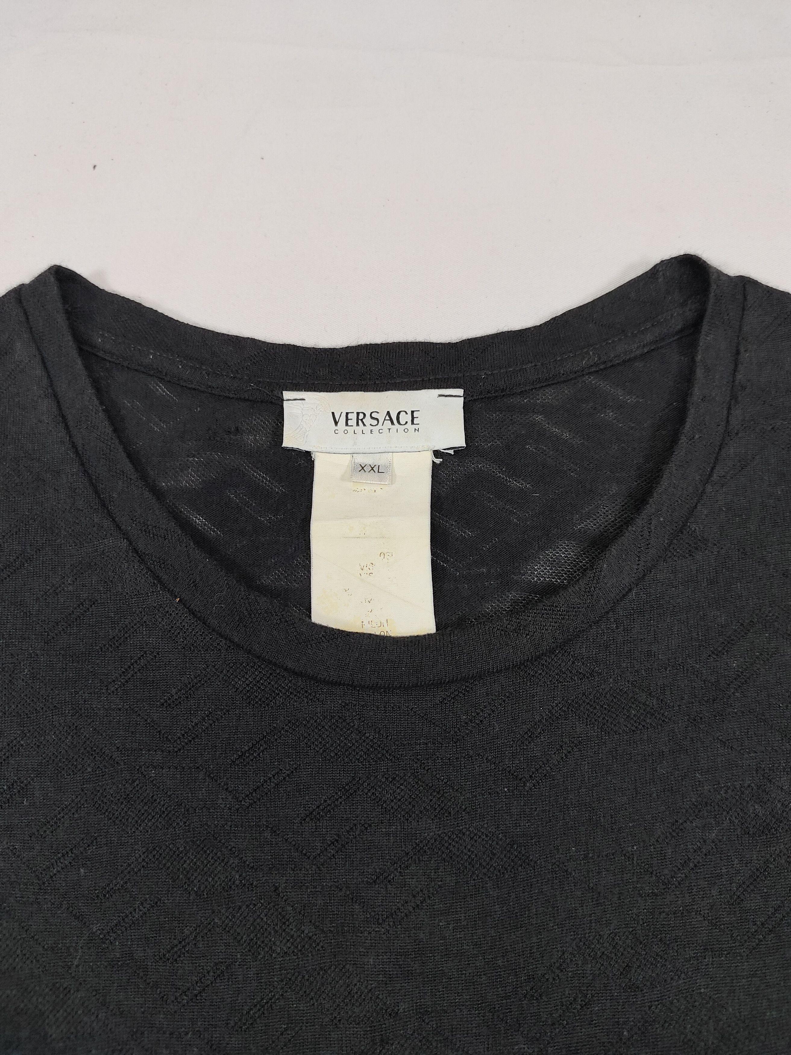 Versace Versace Collection - Minimal Tonal Monogram Jacquard Tee Size US XL / EU 56 / 4 - 6 Thumbnail