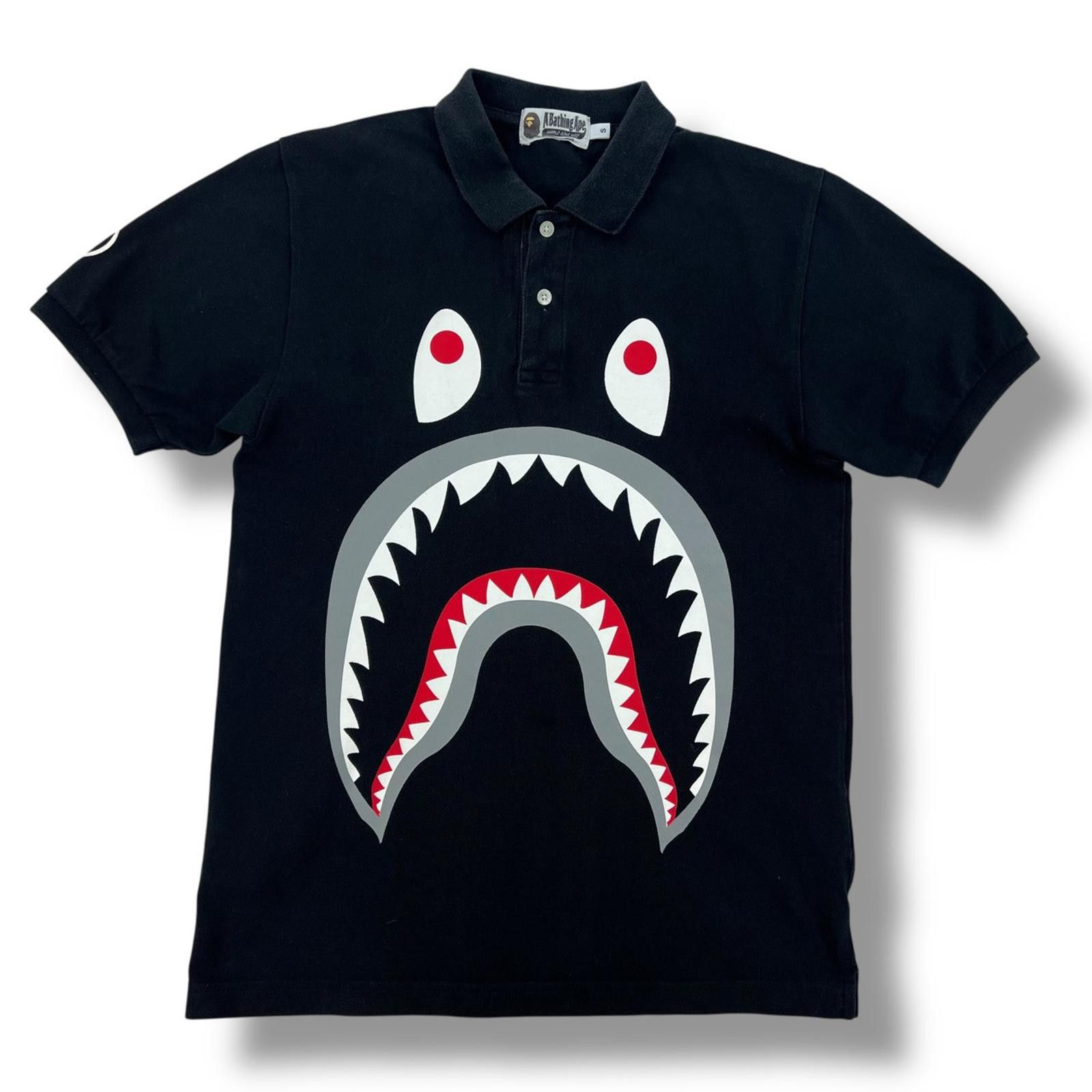 Designer Bape Shark Black Polo Shirt Size US S / EU 44-46 / 1 - 2 Thumbnail