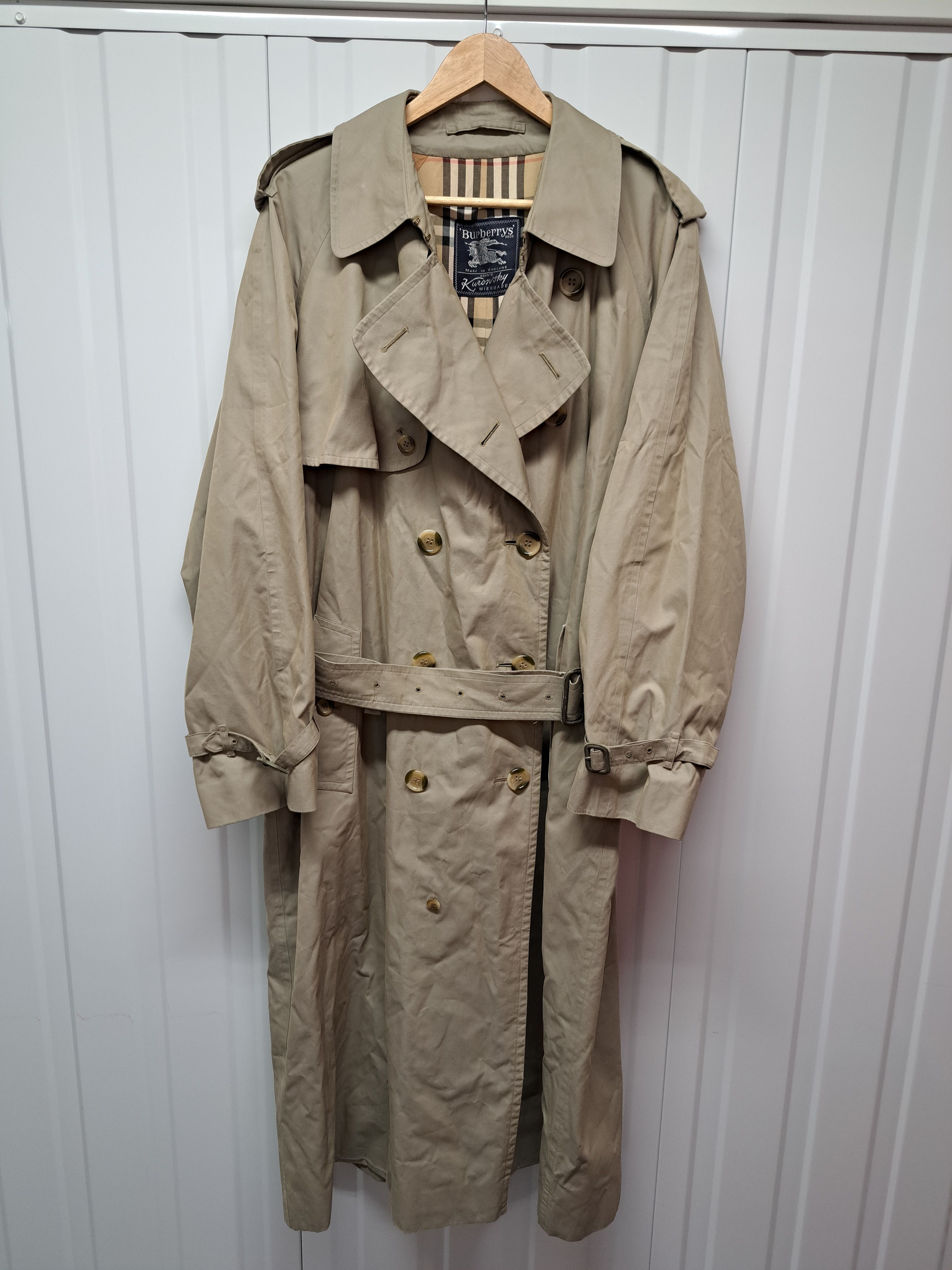 Burberry Vintage 90s Burberrys Double Breasted Trench Coat Nova Check Size US XL / EU 56 / 4 - 5 Thumbnail