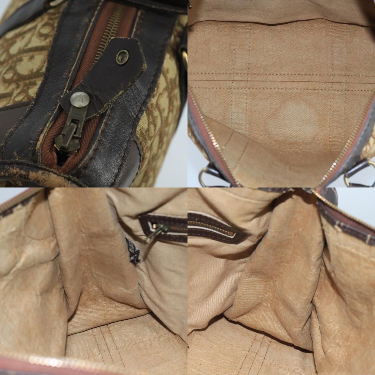Dior DIOR Trotter Canvas Boston Bag Brown Size ONE SIZE - 11 Thumbnail
