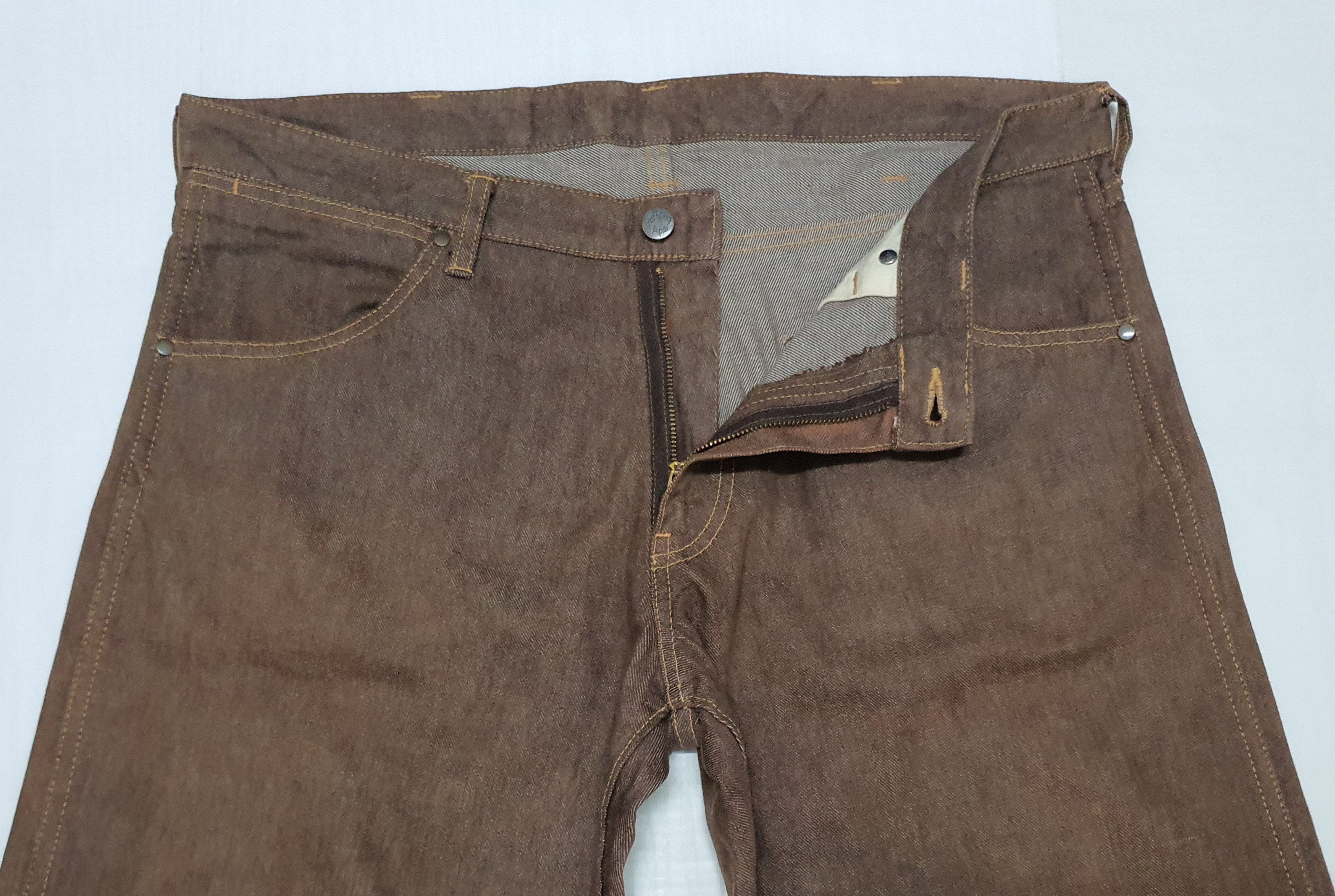 Bape Waist 36" Vintage Bathing Ape Brown Jeans, XL. (Original) Size US 36 / EU 52 - 6 Thumbnail