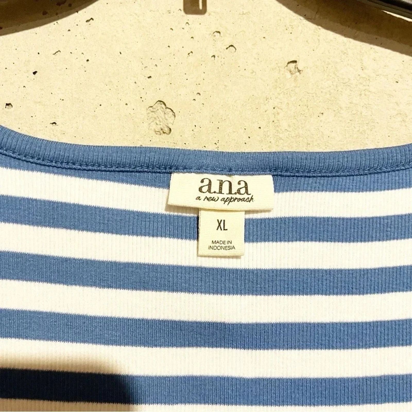 Other Ana Shirt Womens XL Blue White Sarah Striped Top Blouse Knit Size XL / US 12-14 / IT 48-50 - 2 Thumbnail