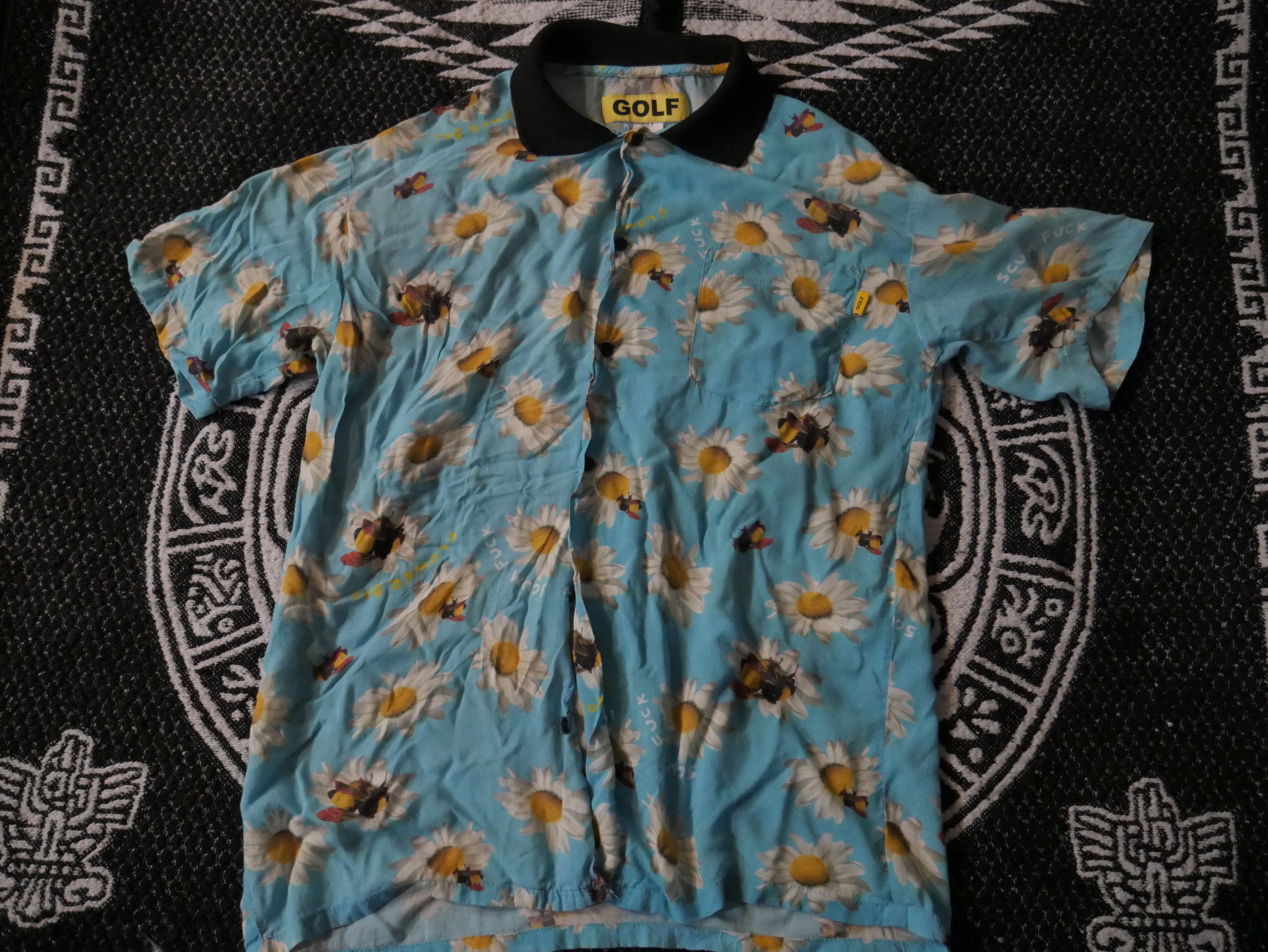 golf wang アロハシャツ Golf Wang Flame Pattern Hawaiian Shirt, Unique Flame Shirt For Men