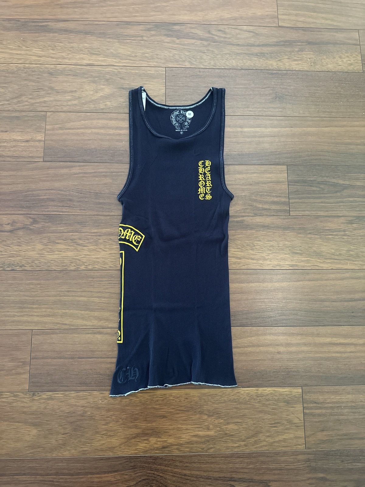 Pre-owned Chrome Hearts Tank Top Navy Yellow